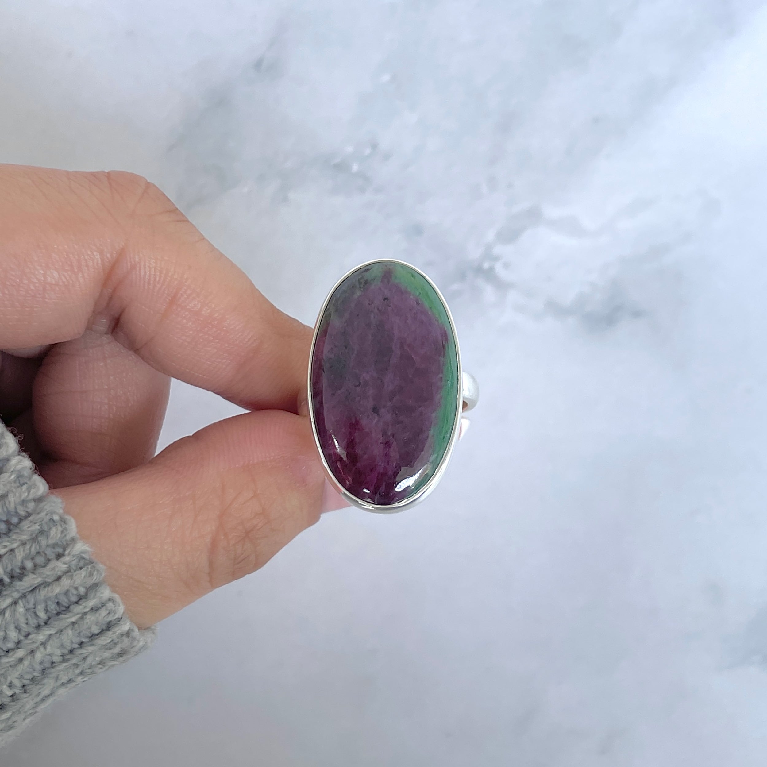 Ruby Zoisite Adjustable Ring-(RZS-R-86.)