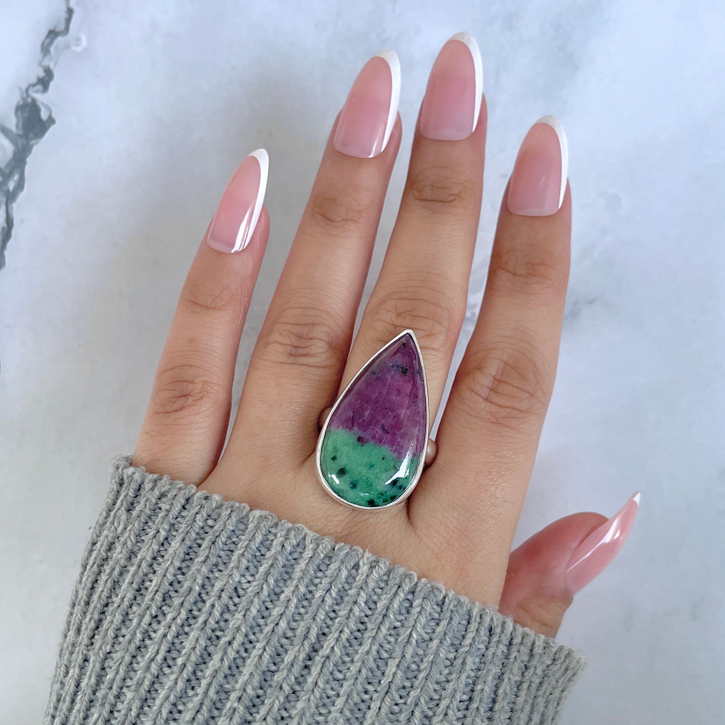 Ruby Zoisite Adjustable Ring-(RZS-R-87.)