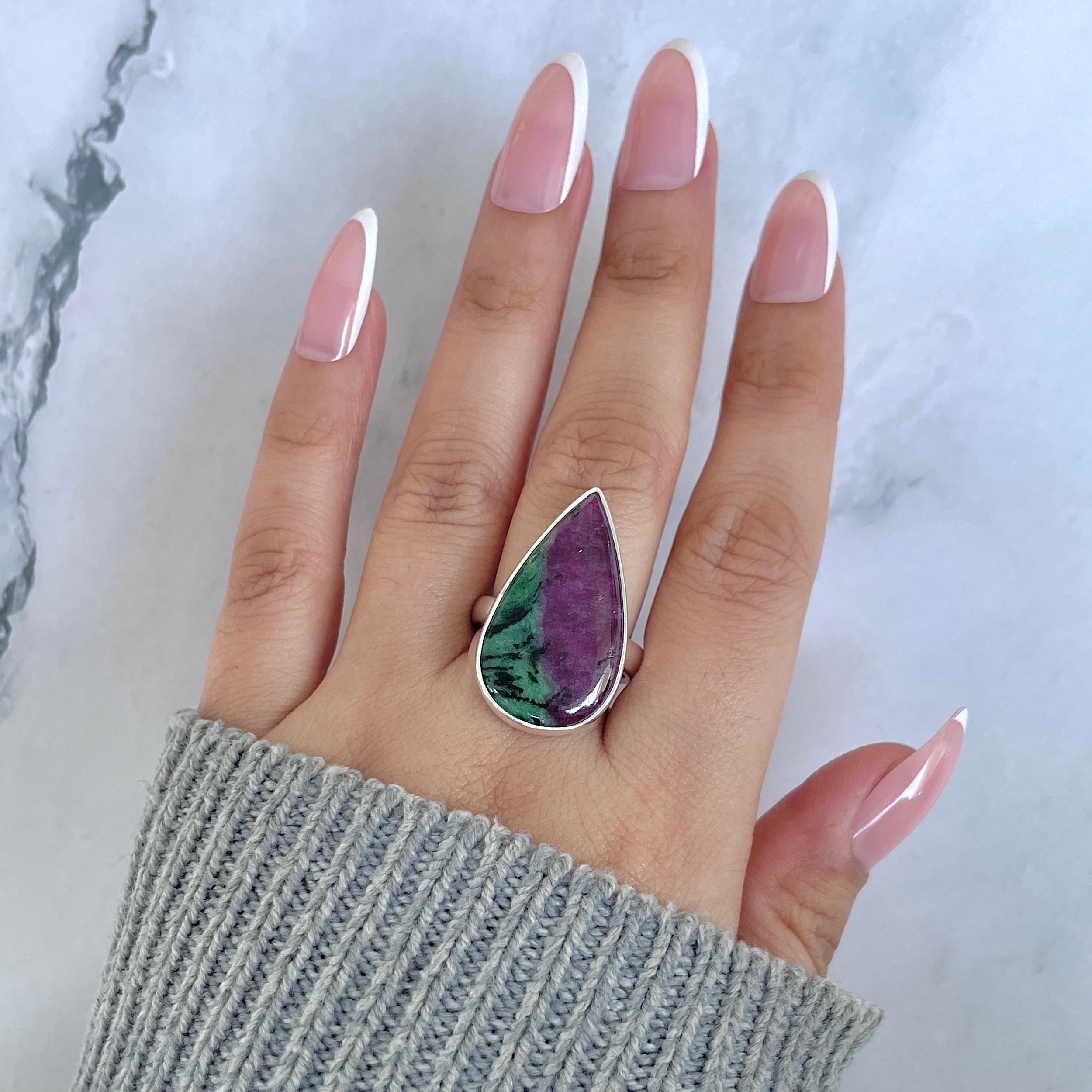 Ruby Zoisite Adjustable Ring-(RZS-R-88.)