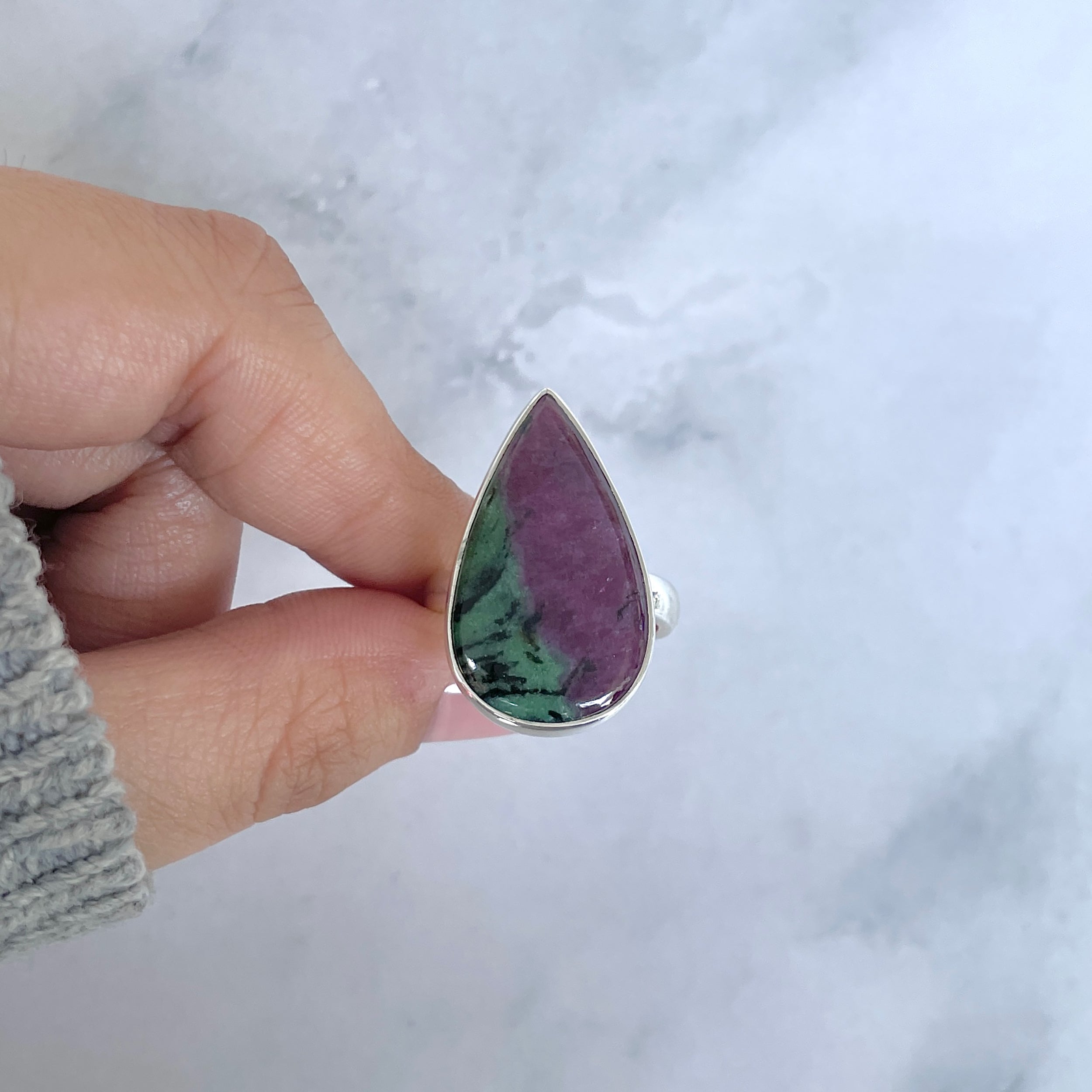 Ruby Zoisite Adjustable Ring-(RZS-R-88.)