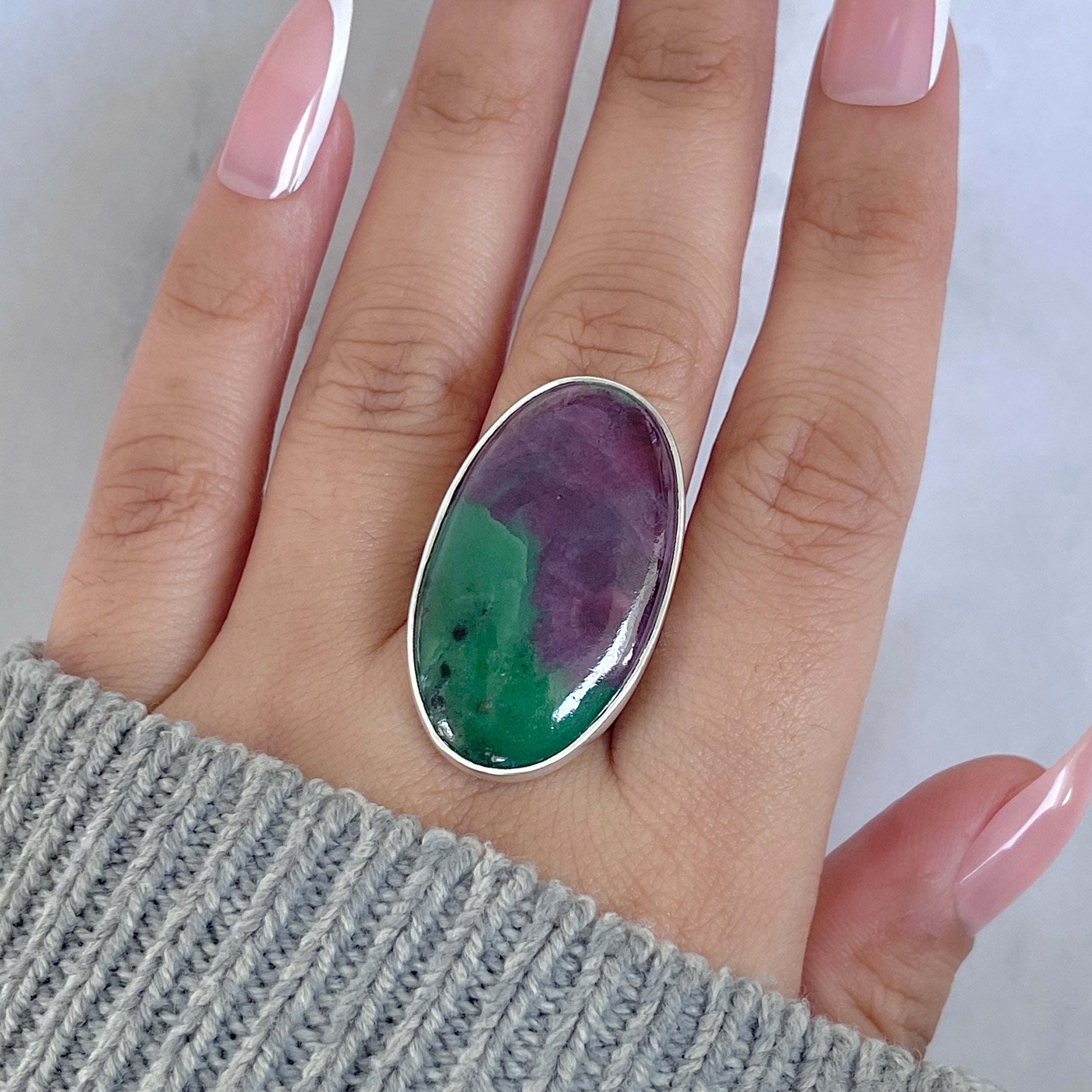 Ruby Zoisite Adjustable Ring-(RZS-R-89.)