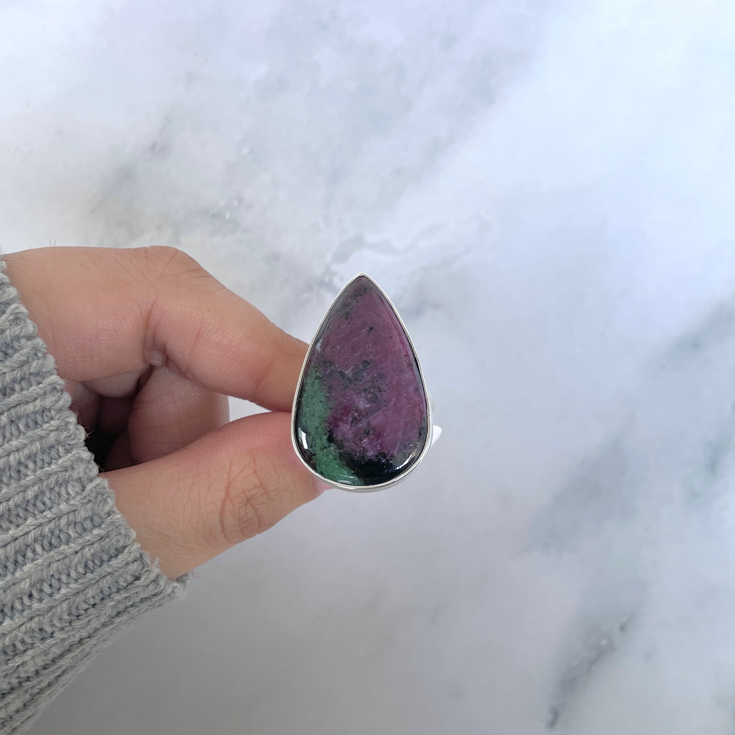 Ruby Zoisite Adjustable Ring-(RZS-R-90.)