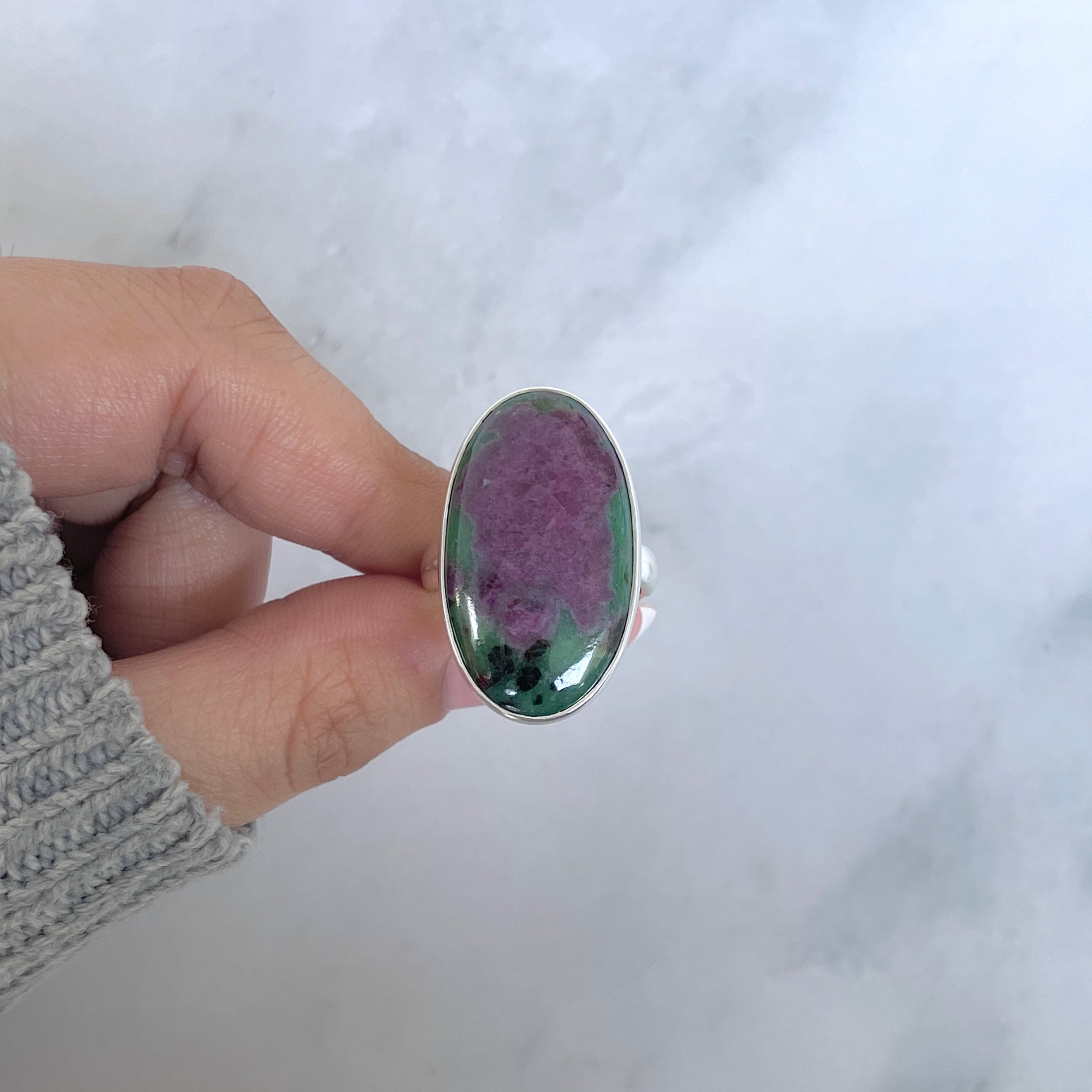 Ruby Zoisite Adjustable Ring-(RZS-R-91.)