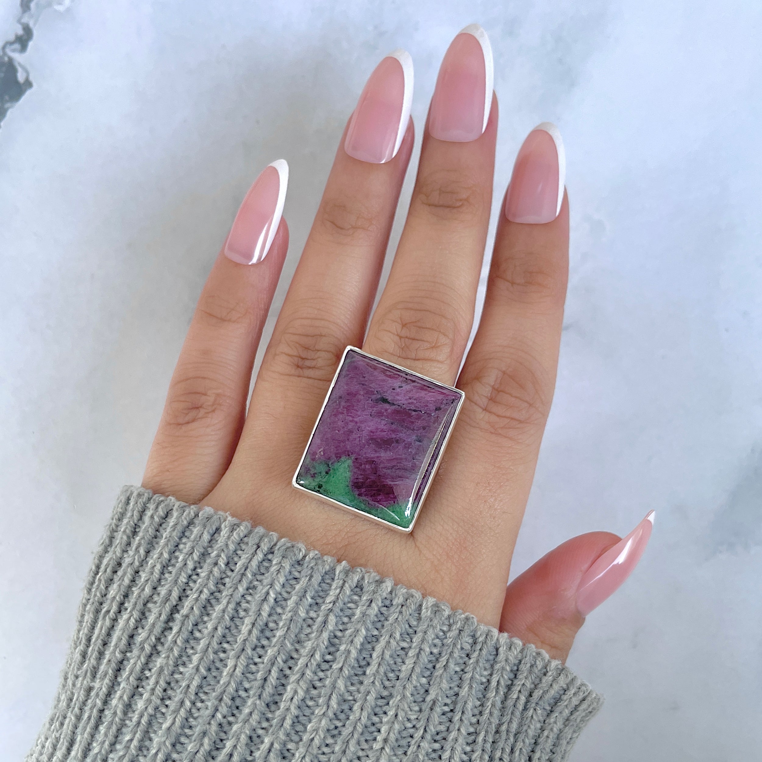 Ruby Zoisite Adjustable Ring-(RZS-R-92.)