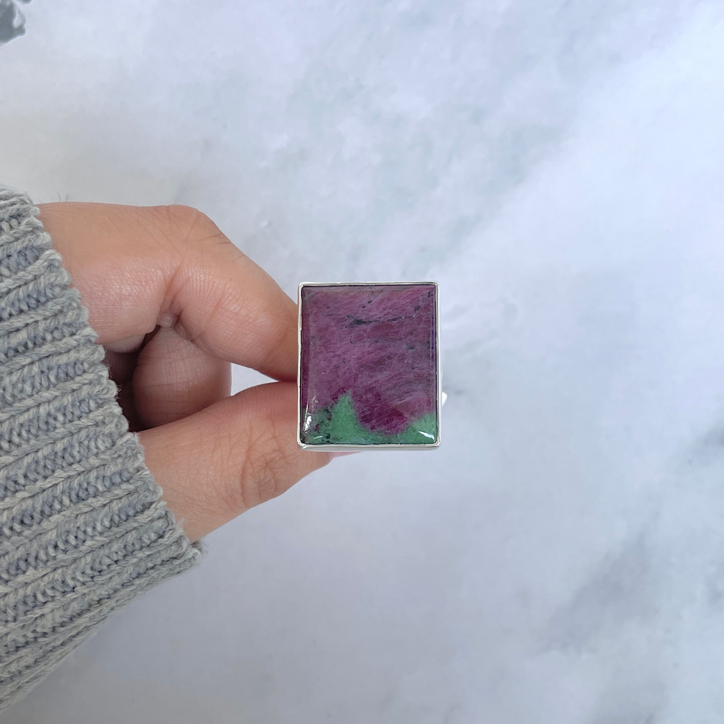 Ruby Zoisite Adjustable Ring-(RZS-R-92.)