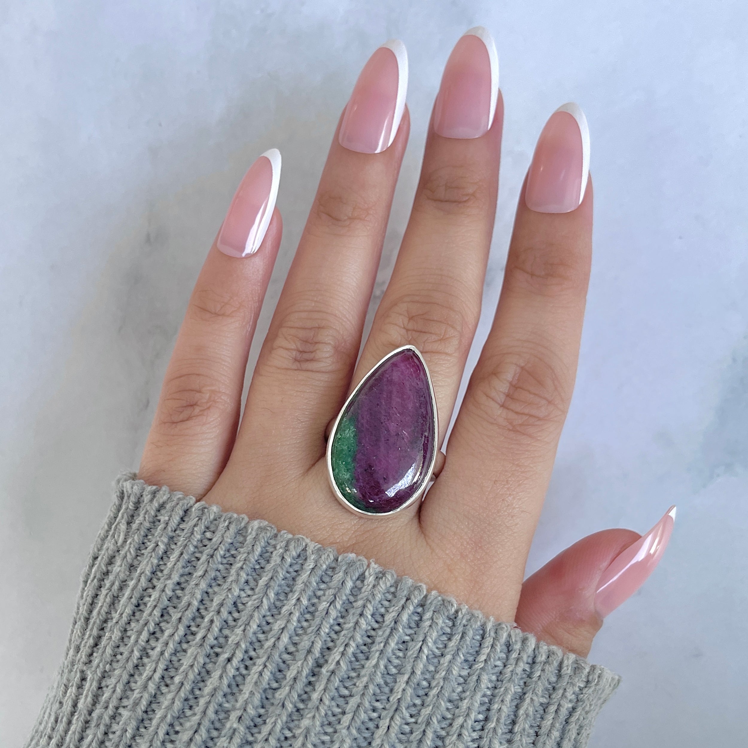 Ruby Zoisite Adjustable Ring-(RZS-R-93.)