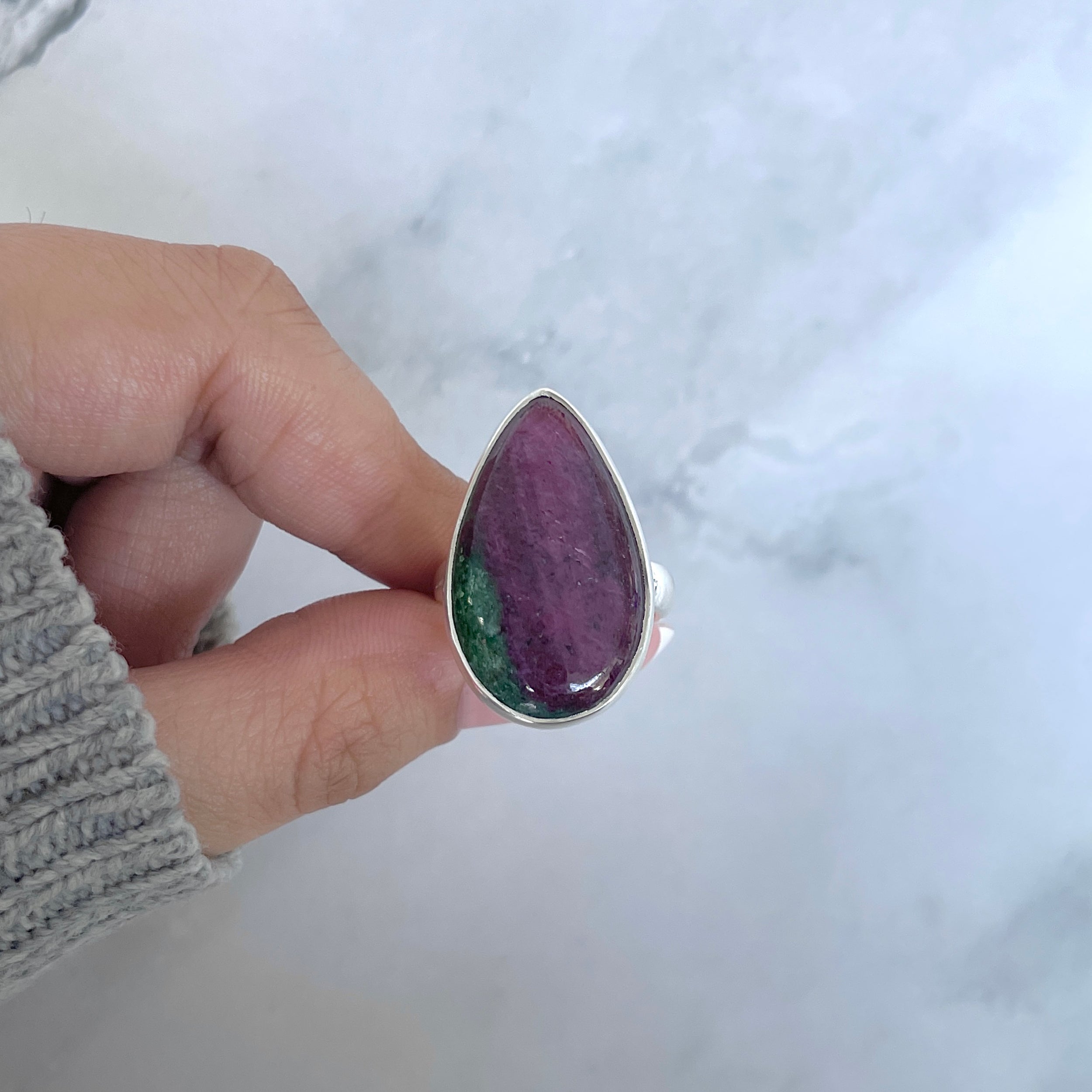 Ruby Zoisite Adjustable Ring-(RZS-R-93.)