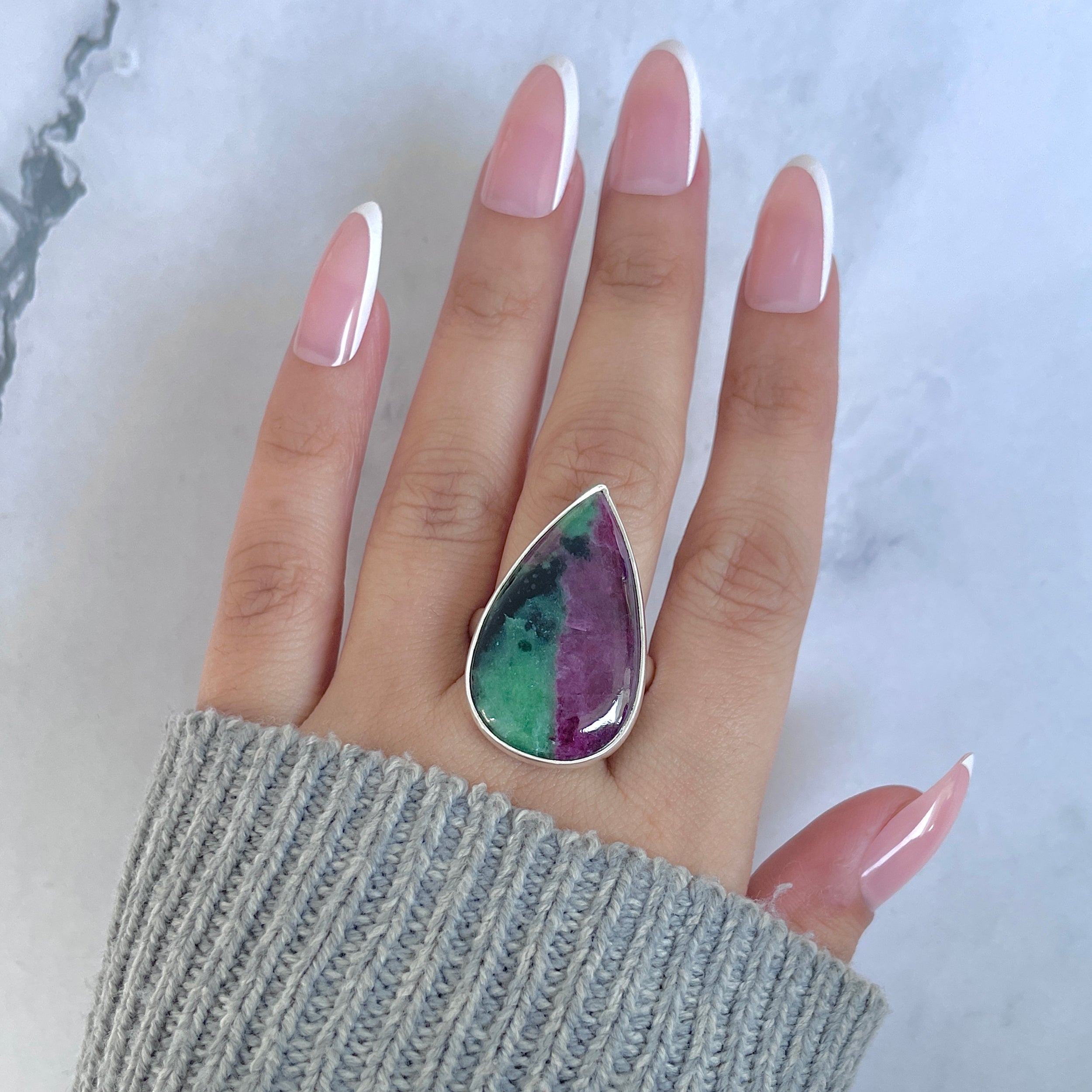 Ruby Zoisite Adjustable Ring-(RZS-R-94.)