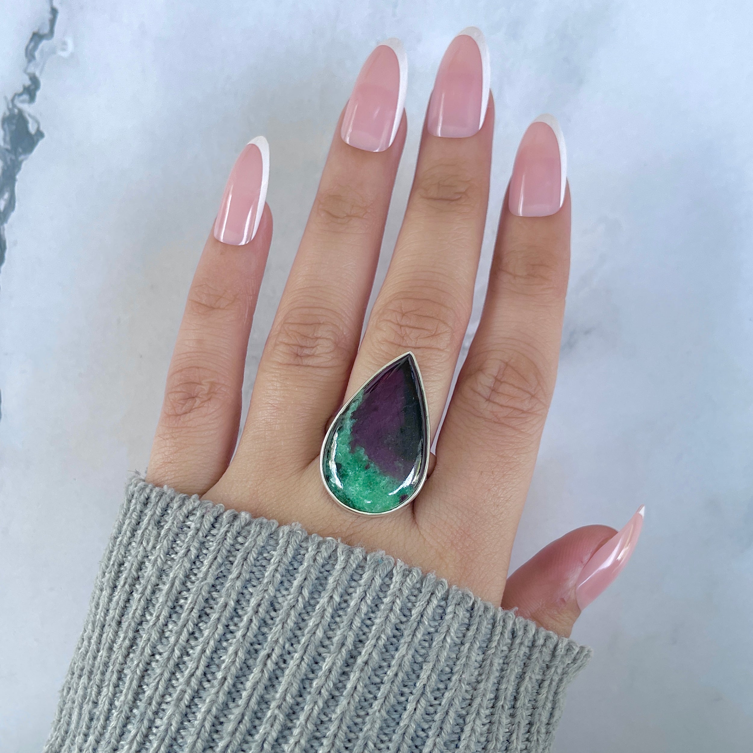 Ruby Zoisite Adjustable Ring-(RZS-R-96.)