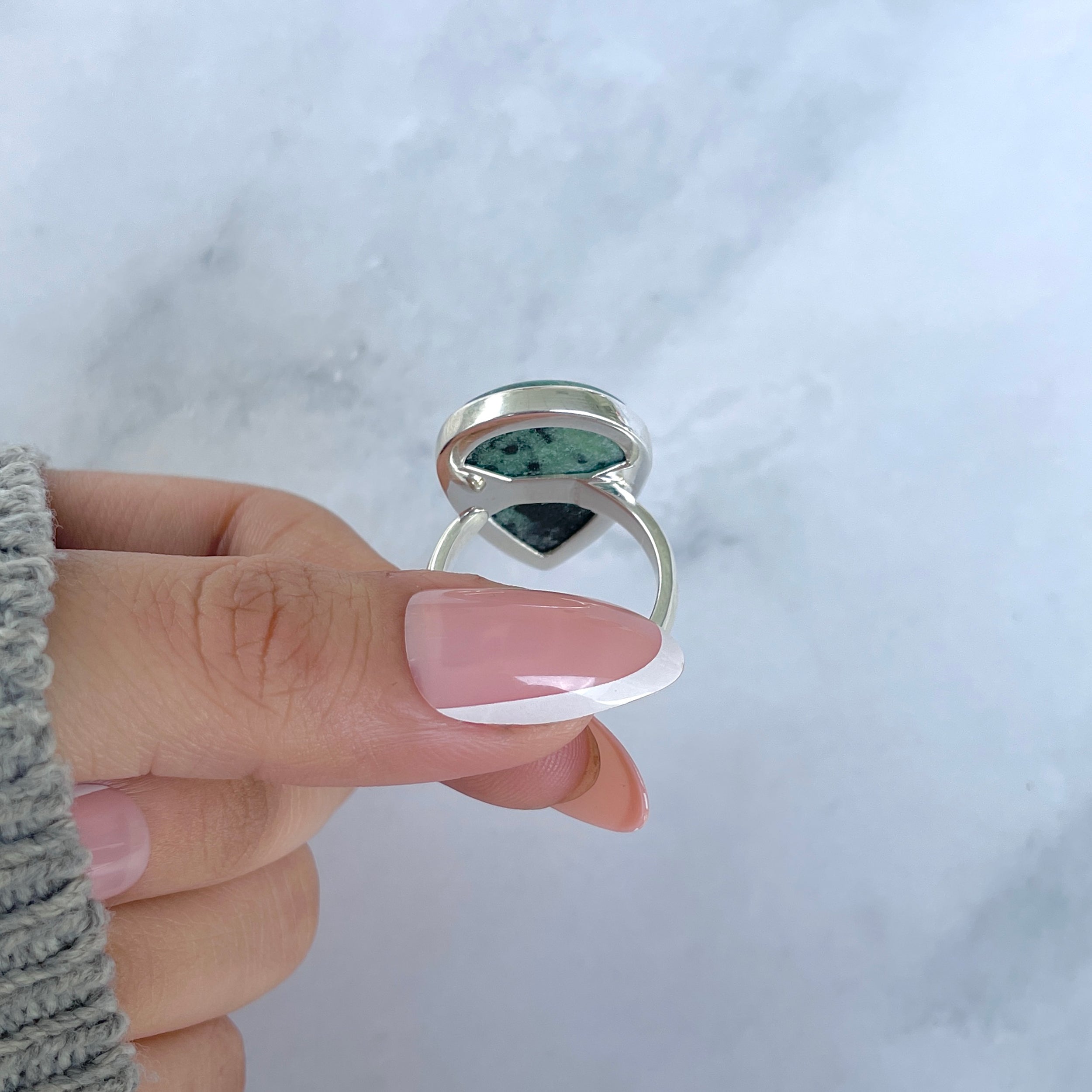 Ruby Zoisite Adjustable Ring-(RZS-R-96.)