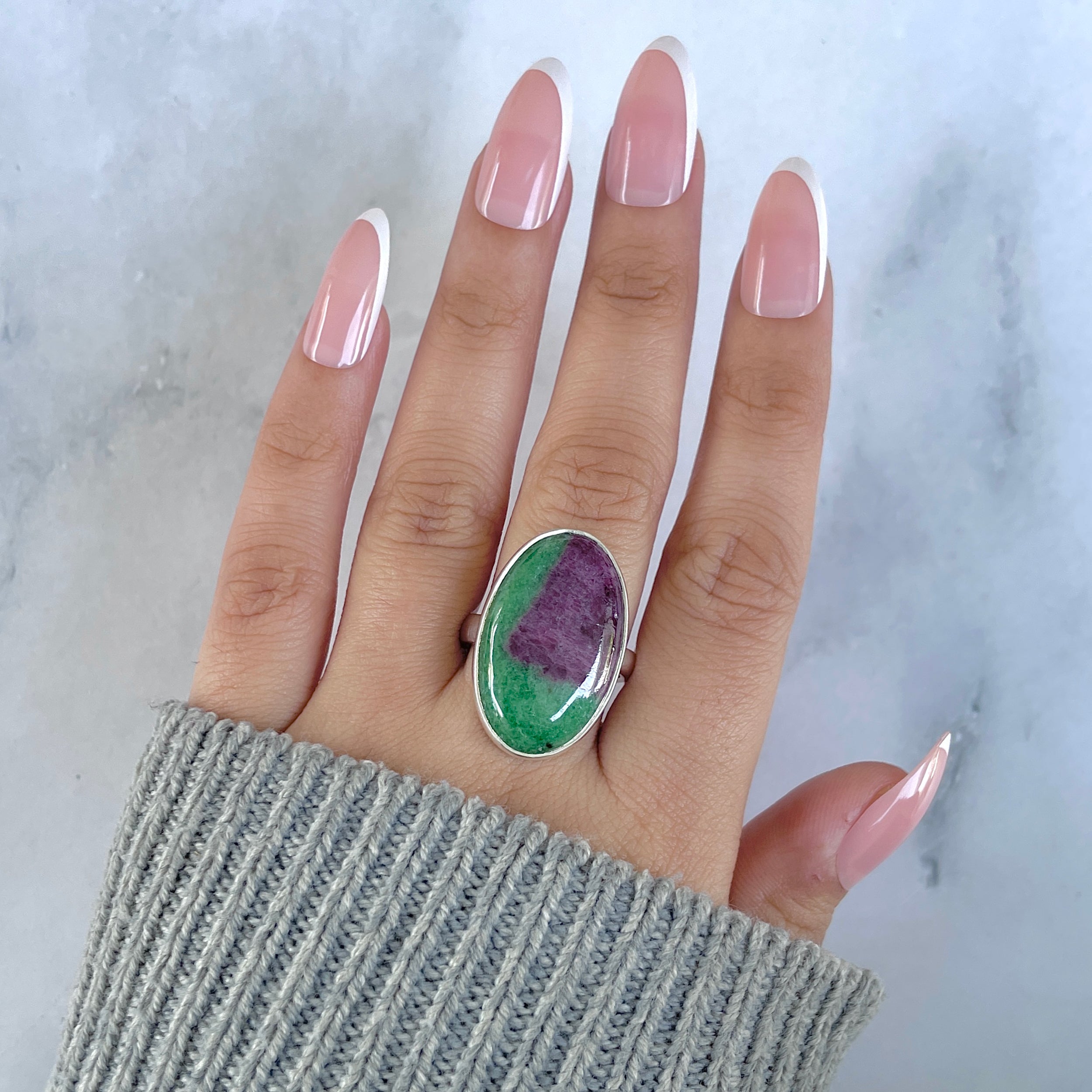 Ruby Zoisite Adjustable Ring-(RZS-R-98.)