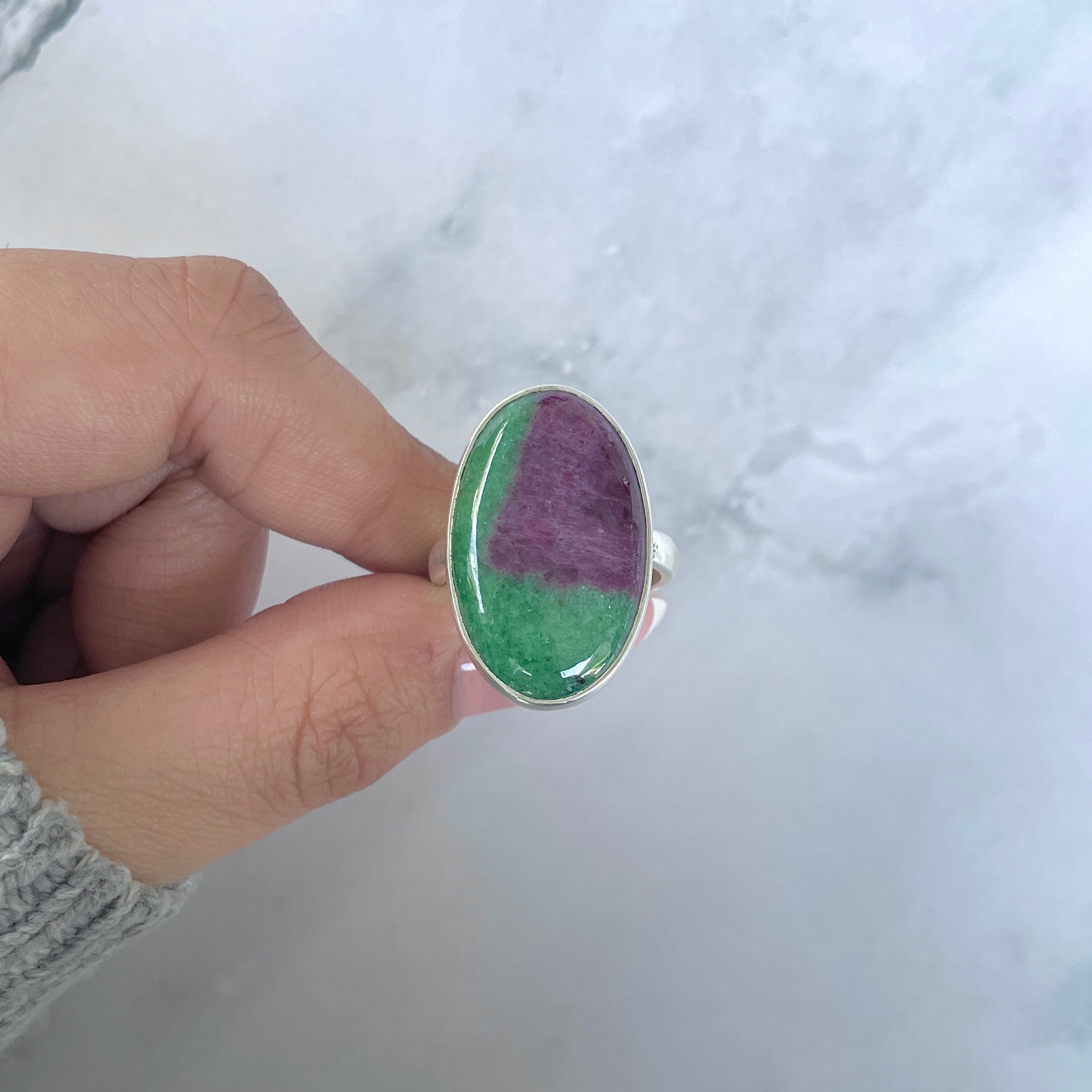 Ruby Zoisite Adjustable Ring-(RZS-R-98.)
