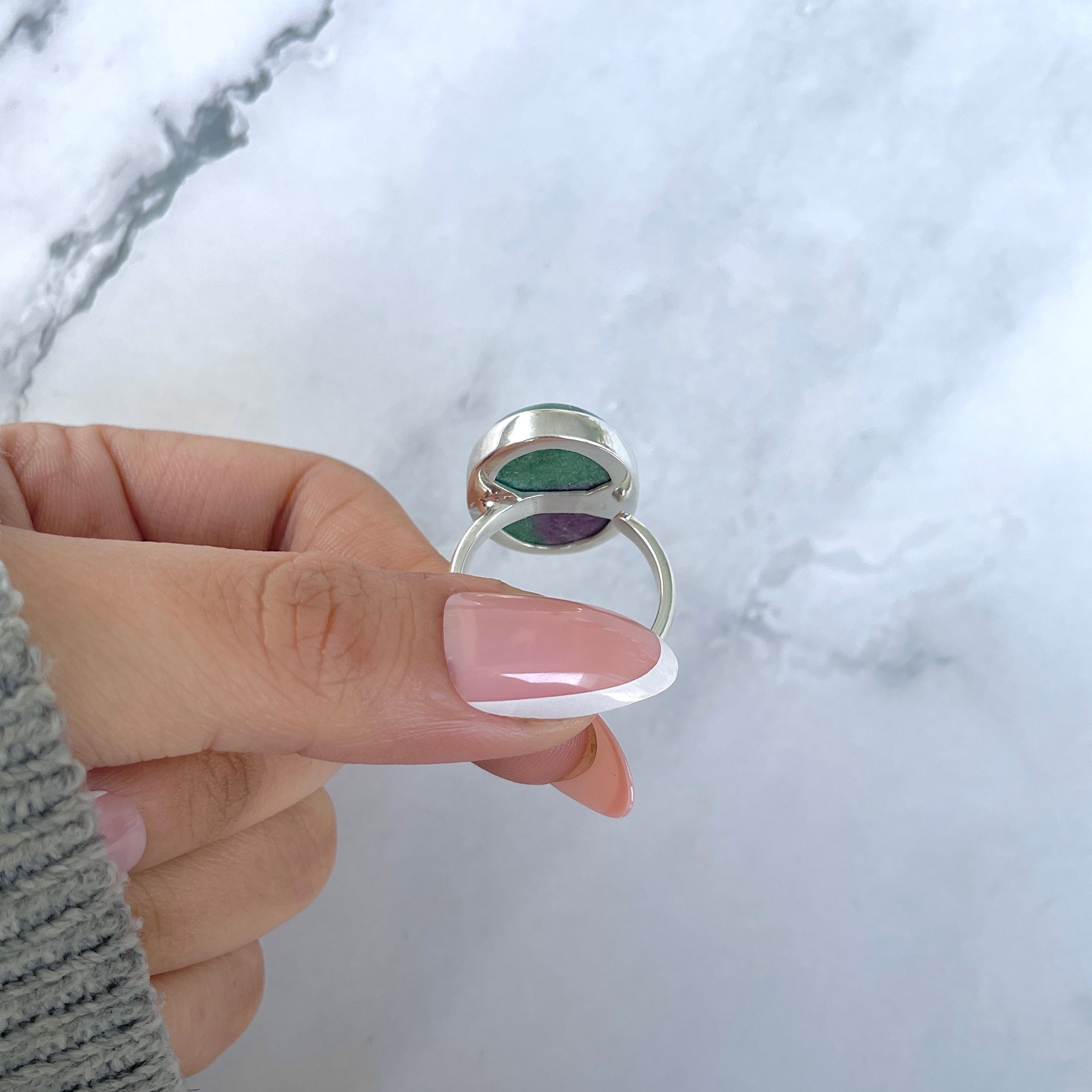 Ruby Zoisite Adjustable Ring-(RZS-R-98.)