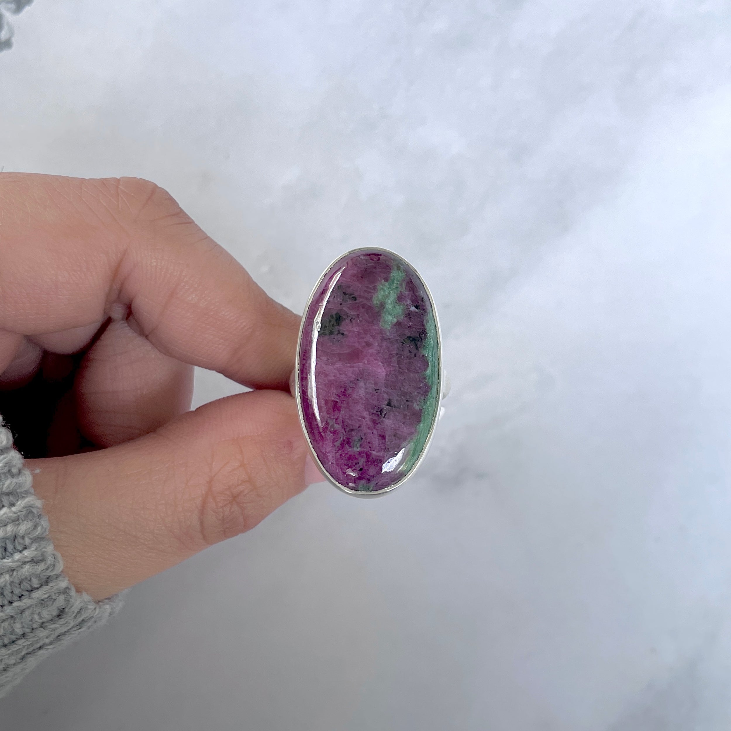 Ruby Zoisite Adjustable Ring-(RZS-R-99.)