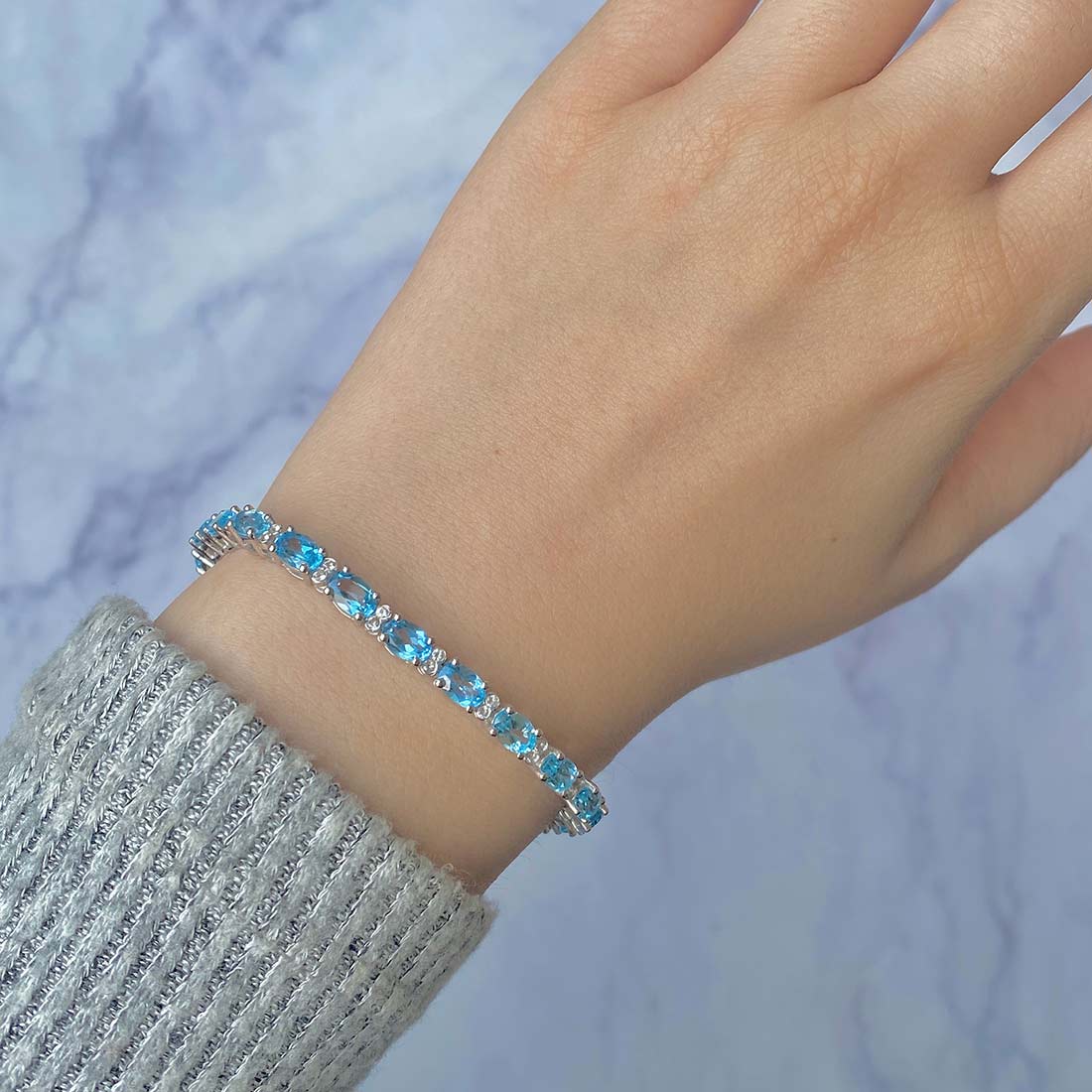 Swiss Blue Topaz Bracelet-(SBTZ-SB-109.)
