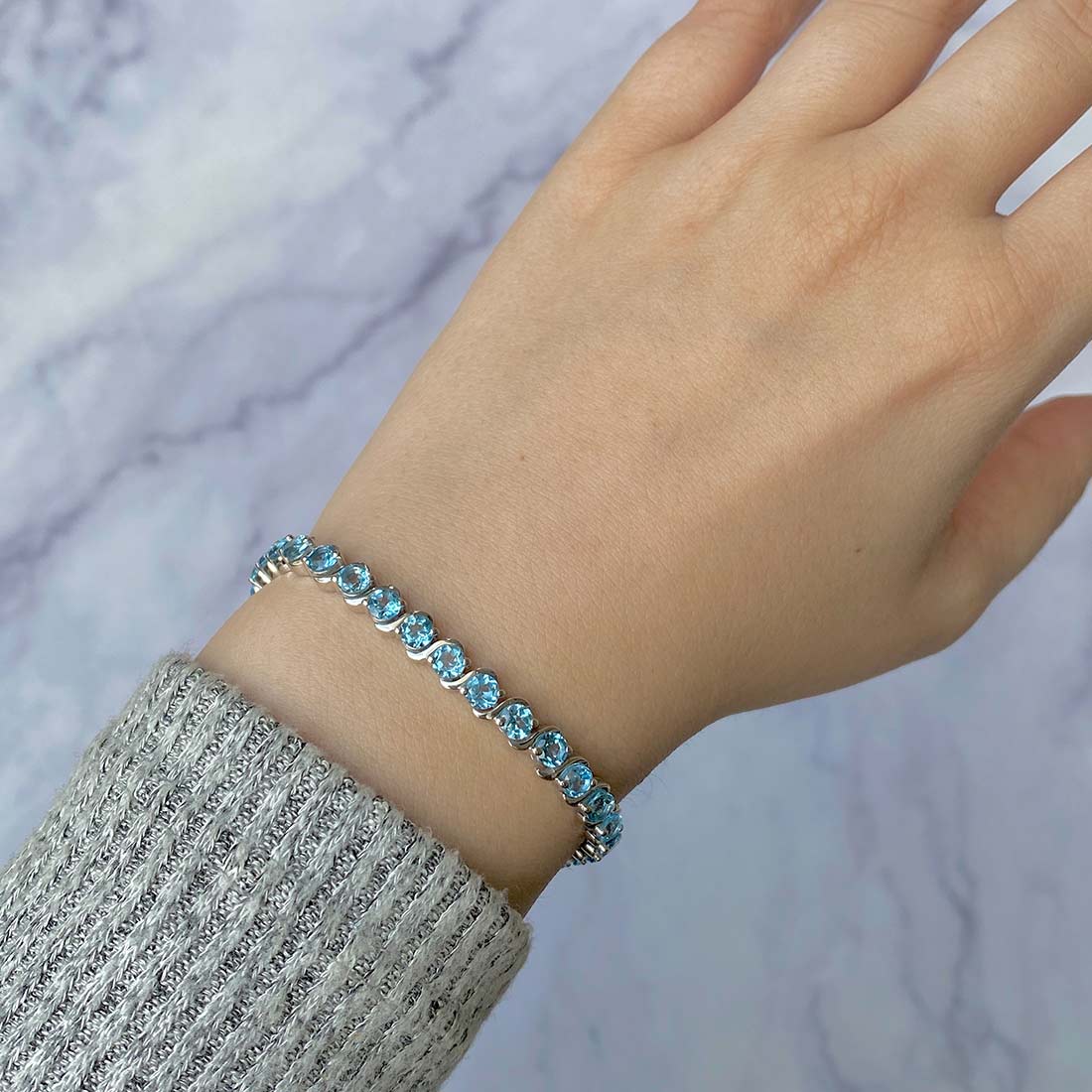 Swiss Blue Topaz Bracelet-(SBTZ-SB-173.)