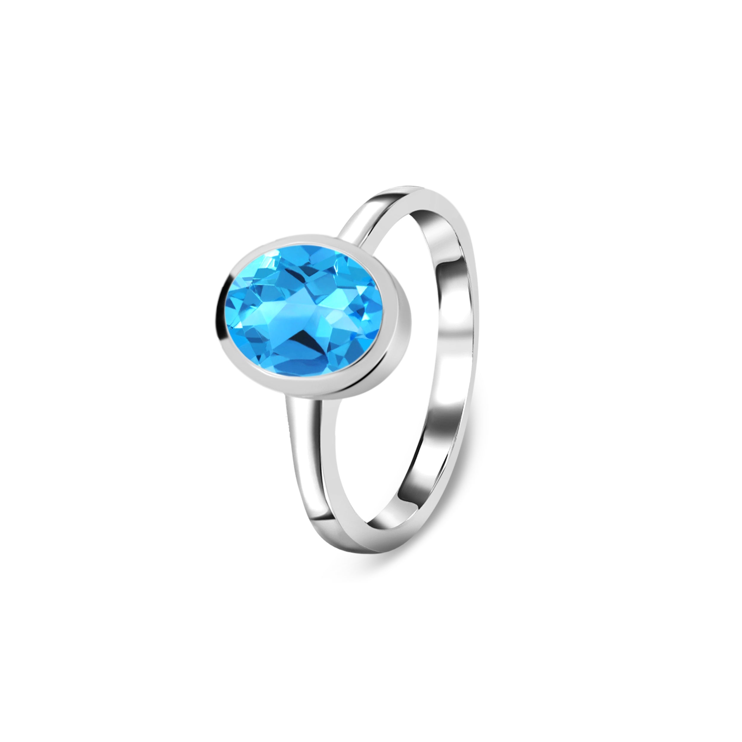 Swiss Blue Topaz Ring-(SBTZ-SR-251.)