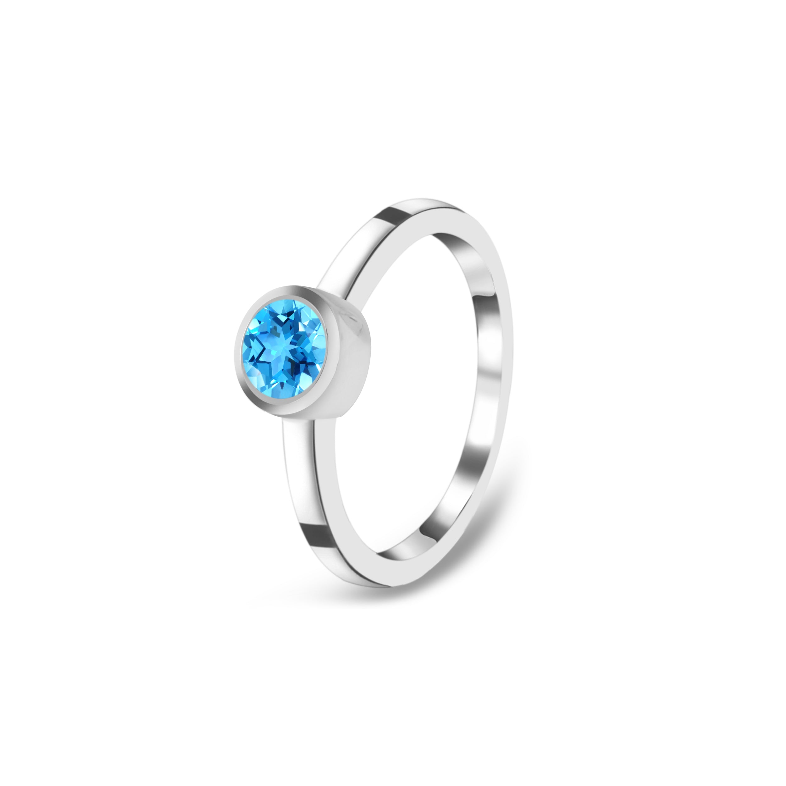Swiss Blue Topaz Ring-(SBTZ-SR-4029.)