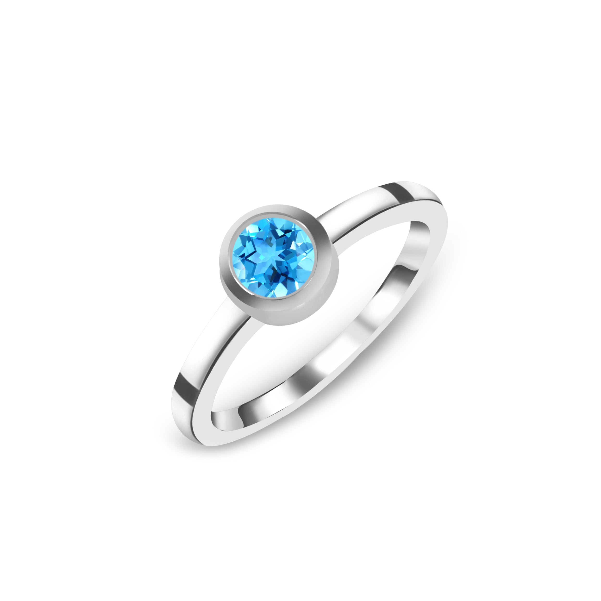 Swiss Blue Topaz Ring-(SBTZ-SR-4029.)