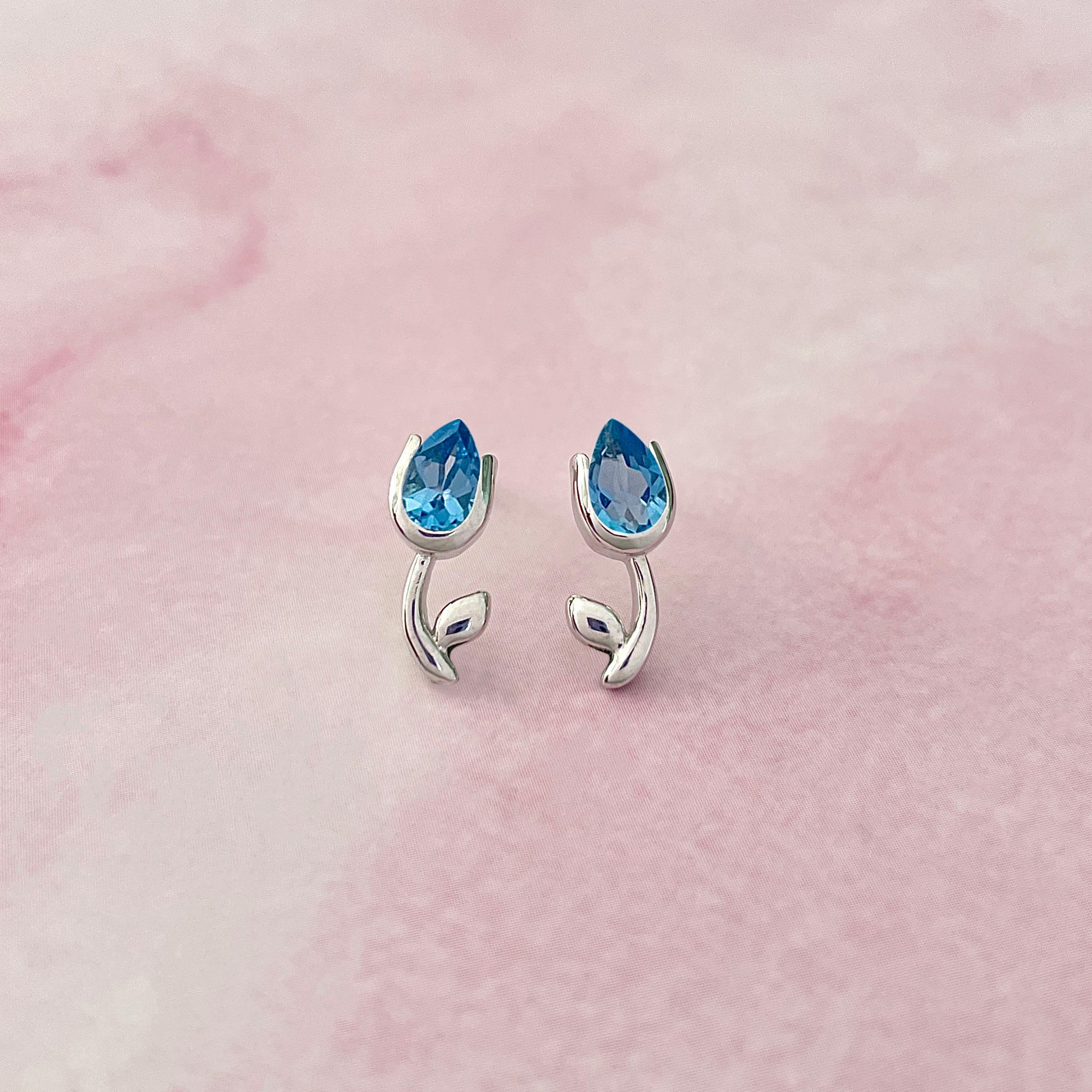Swiss Blue Topaz Earring-(SBTZ-SE-1793.)