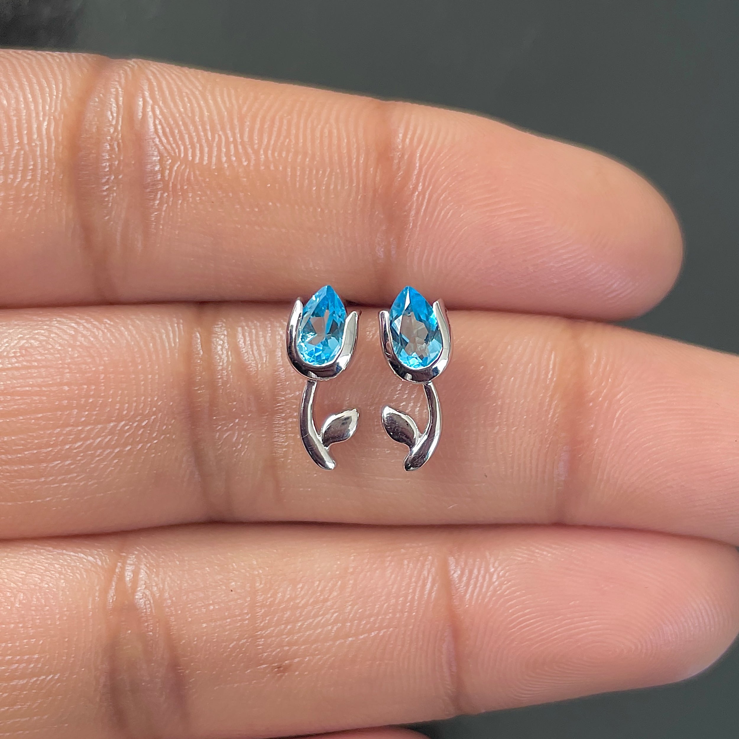 Swiss Blue Topaz Earring-(SBTZ-SE-1793.)