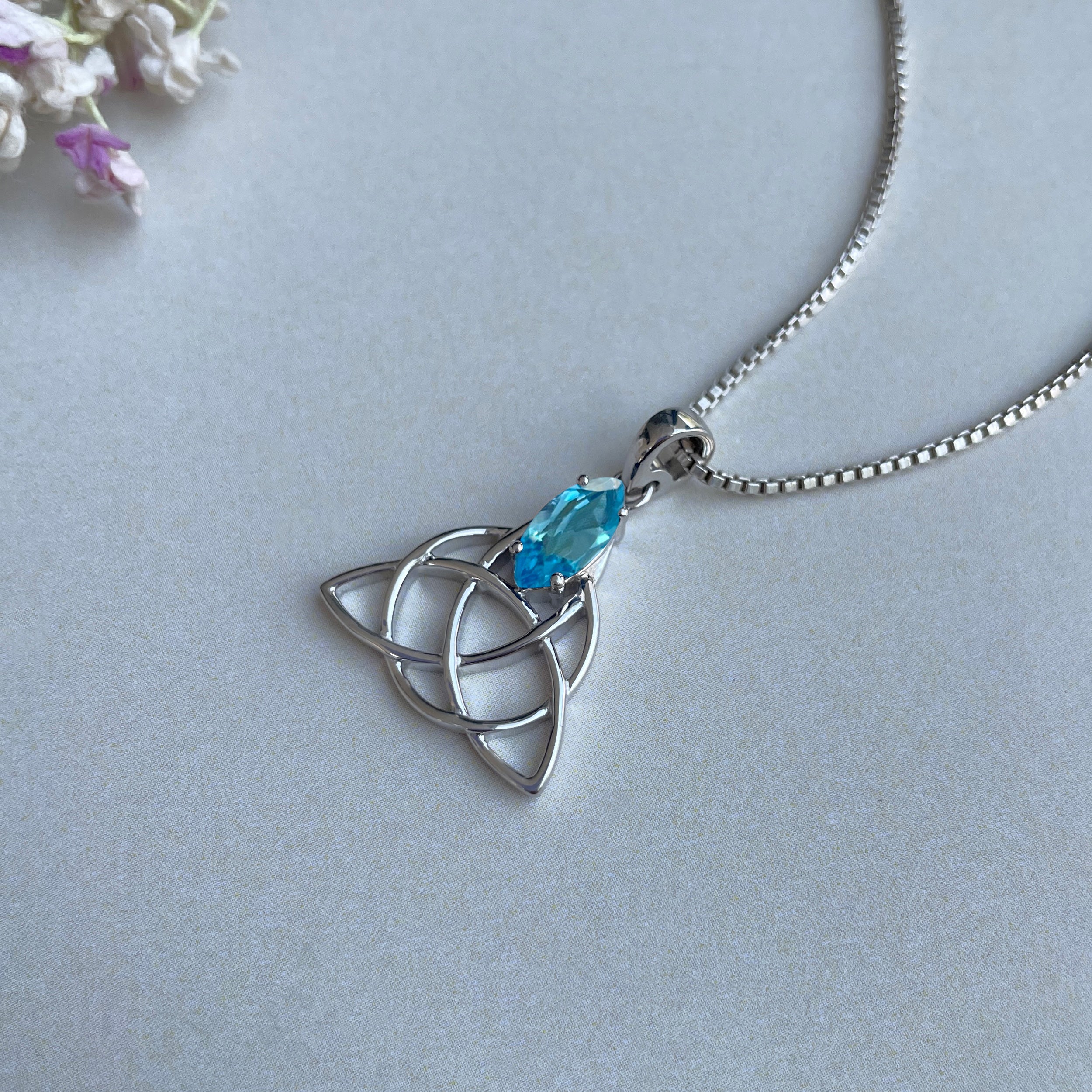 Swiss Blue Topaz Pendant-(SBTZ-SN-161.)