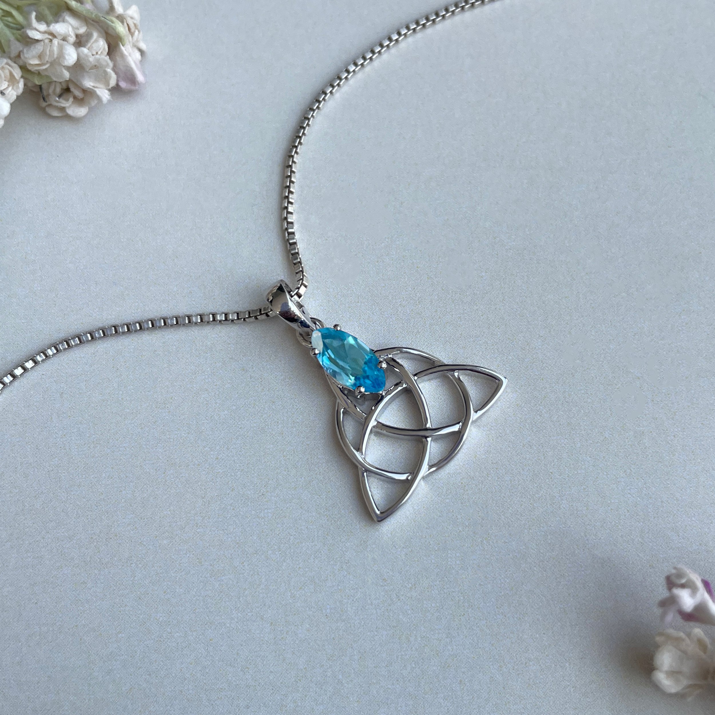 Swiss Blue Topaz Pendant-(SBTZ-SN-161.)