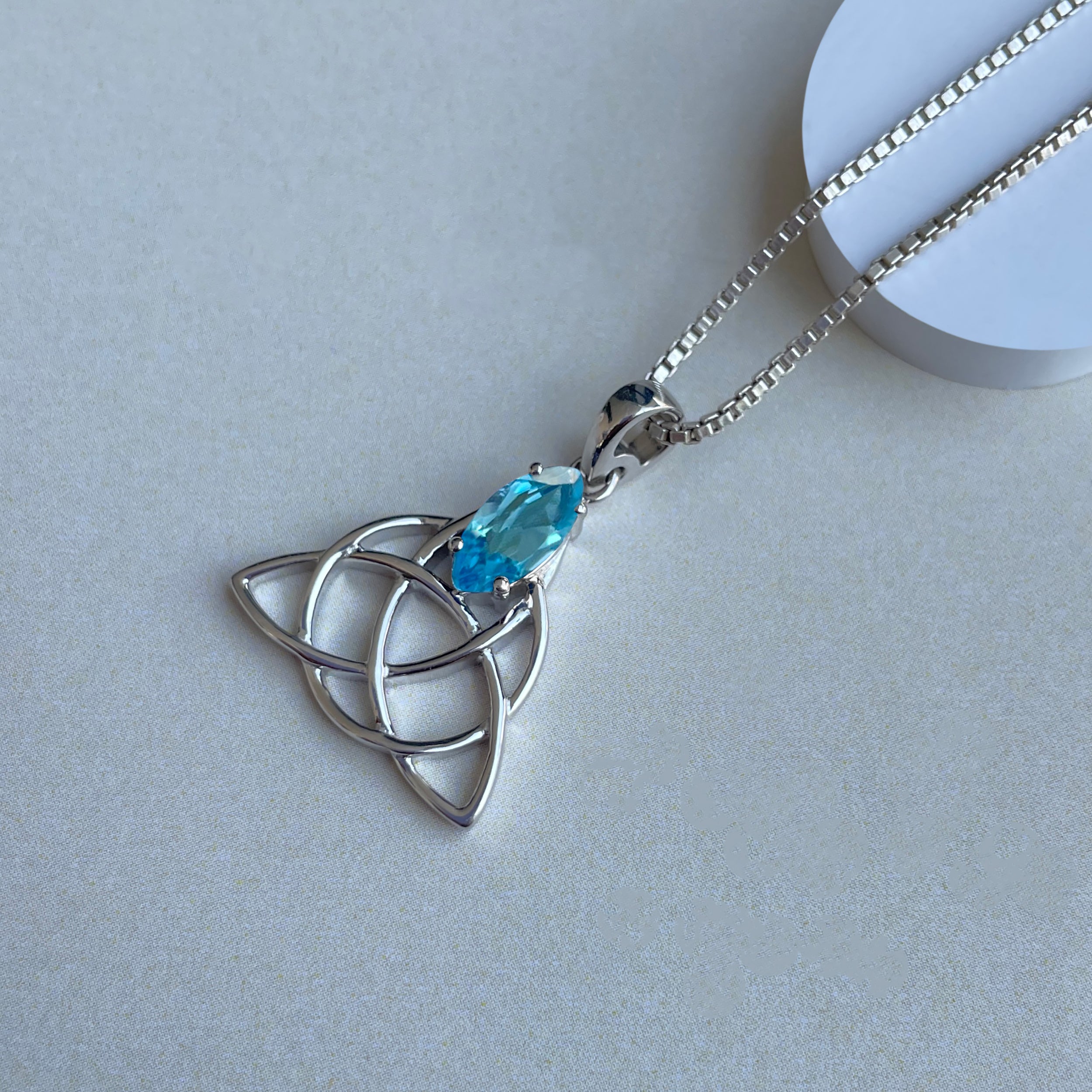 Swiss Blue Topaz Pendant-(SBTZ-SN-161.)