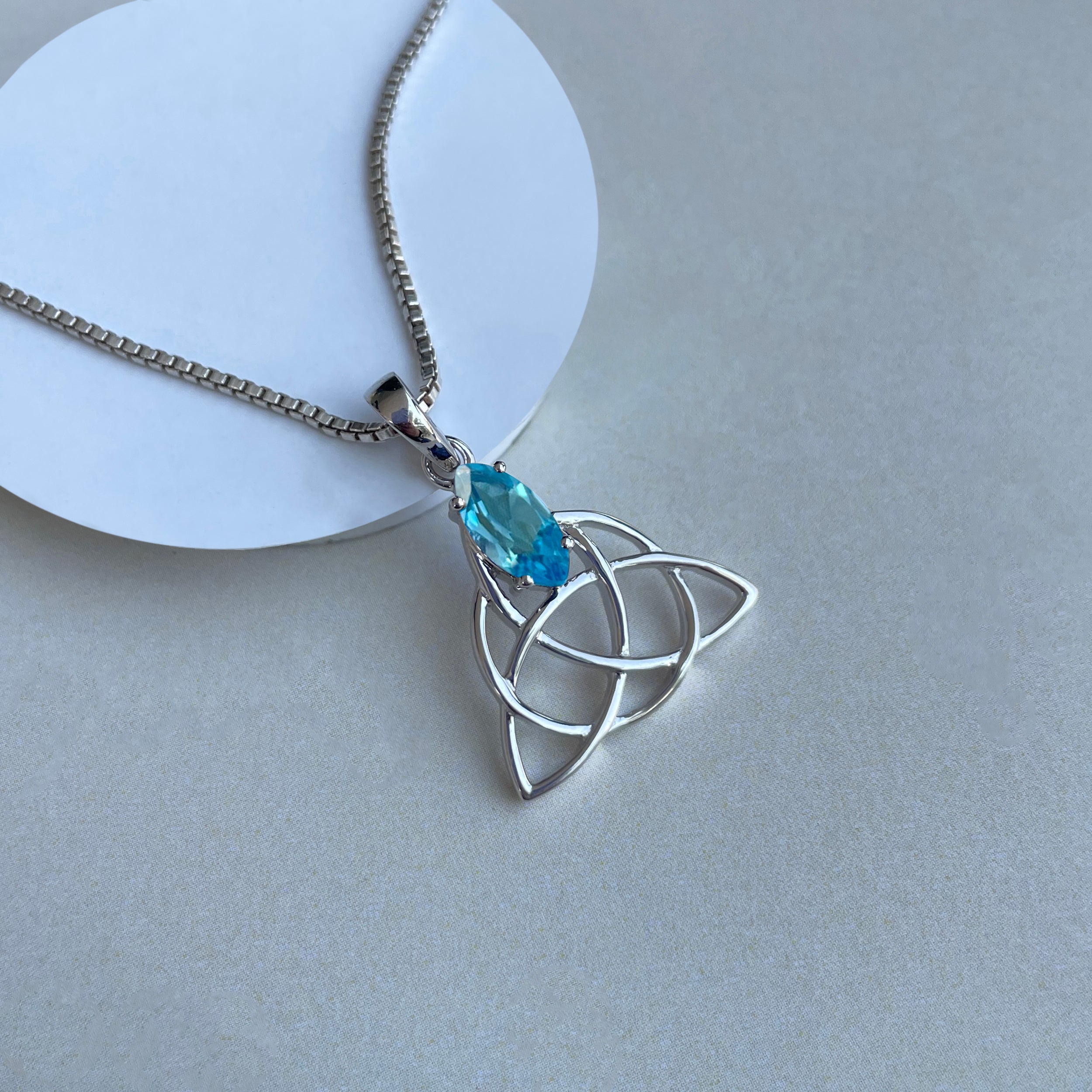 Swiss Blue Topaz Pendant-(SBTZ-SN-161.)