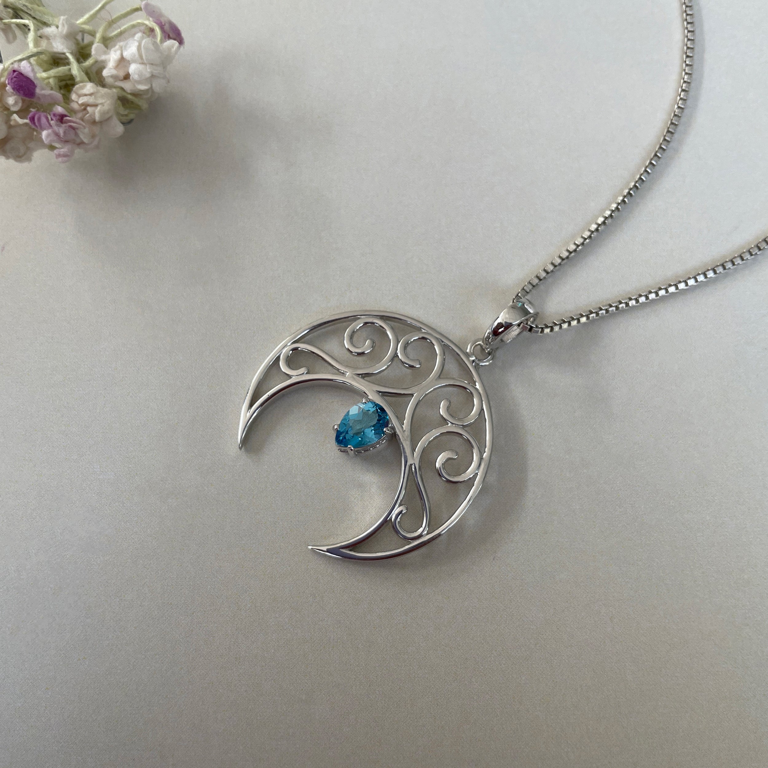 Swiss Blue Topaz Pendant-(SBTZ-SN-181.)