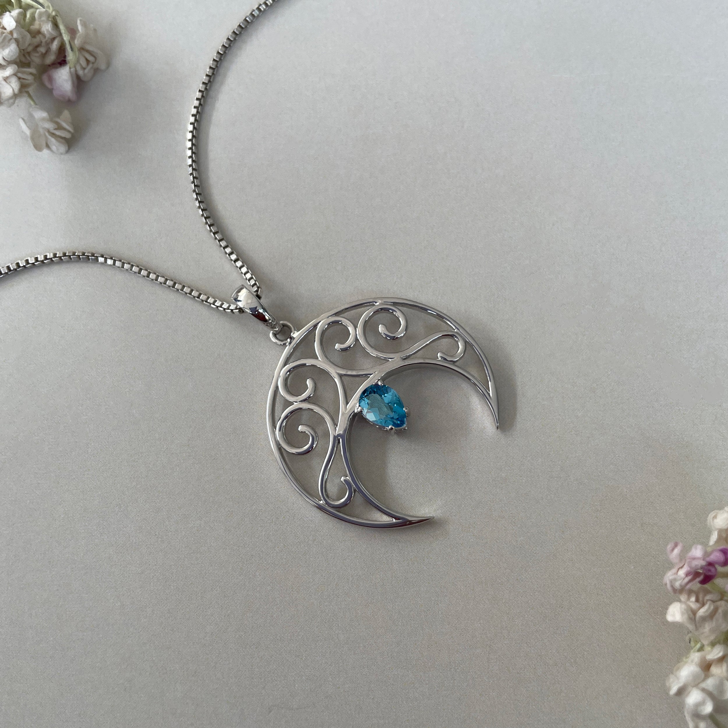 Swiss Blue Topaz Pendant-(SBTZ-SN-181.)