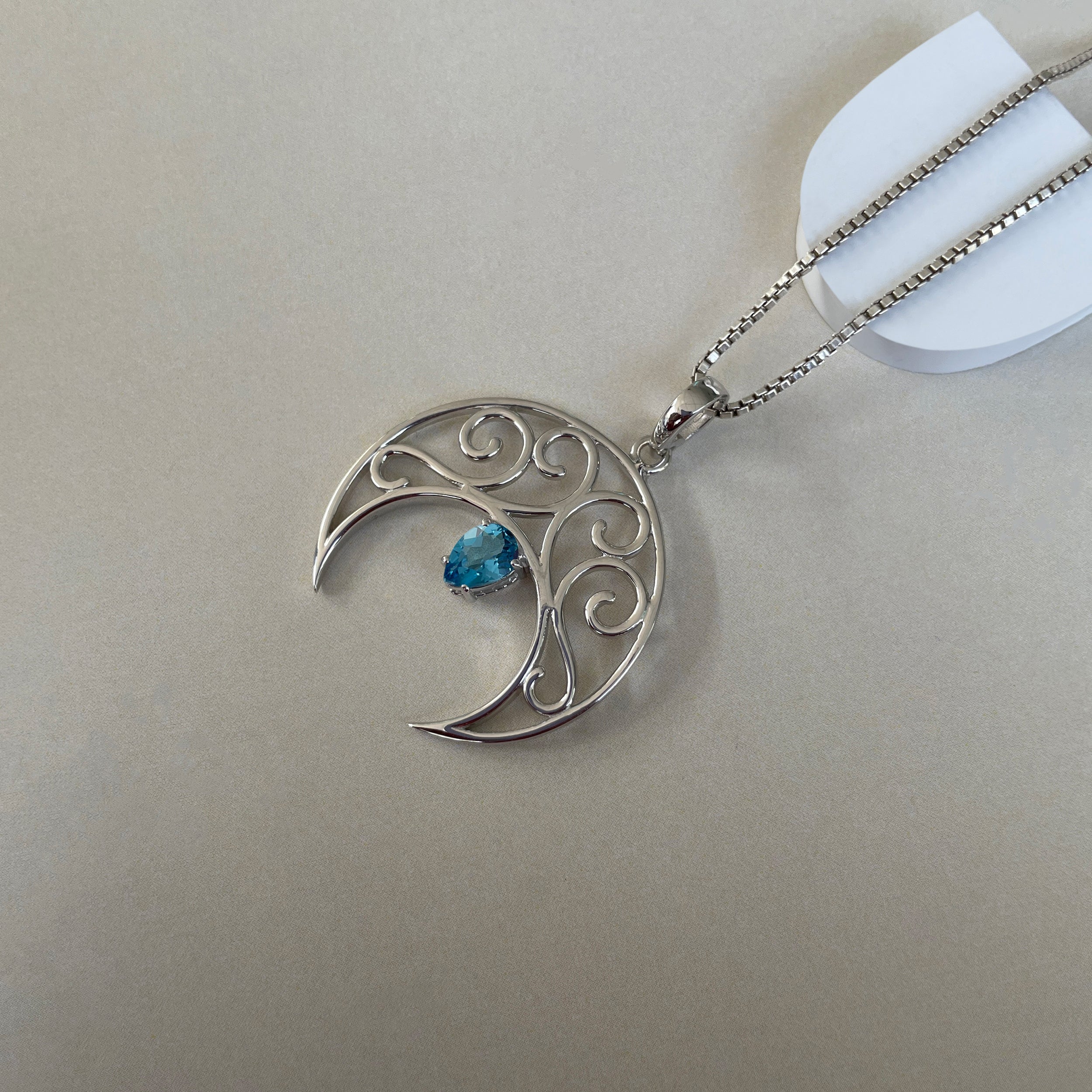 Swiss Blue Topaz Pendant-(SBTZ-SN-181.)