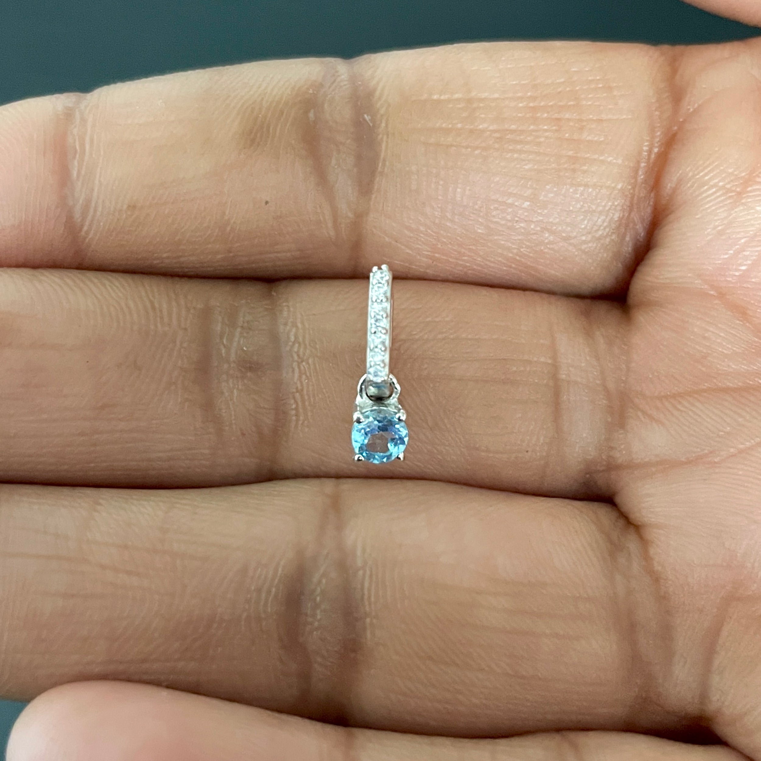 Swiss Blue Topaz Pendant-(SBTZ-SP-1166.)