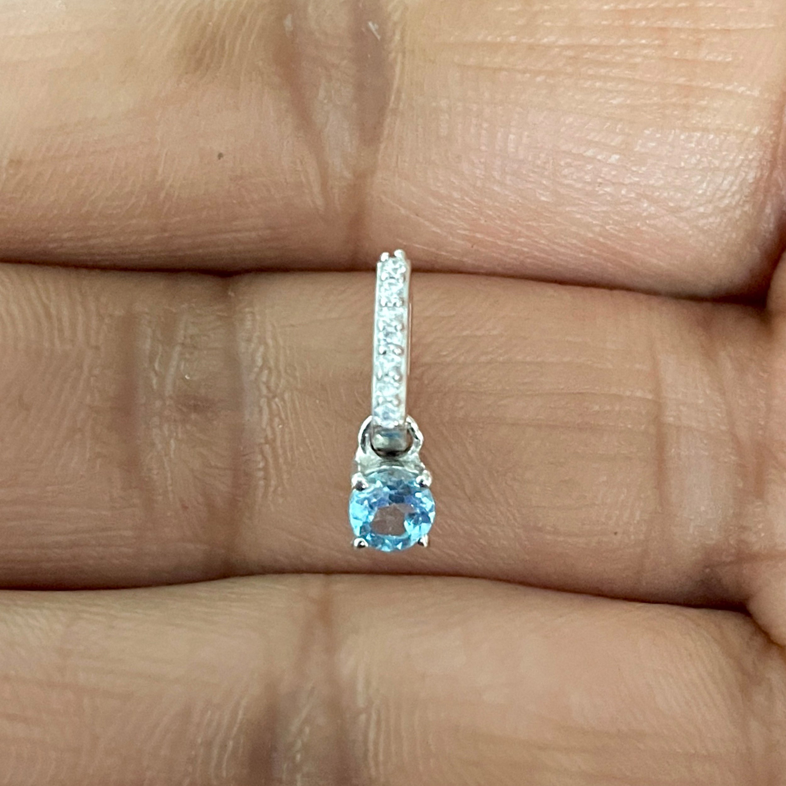 Swiss Blue Topaz & White Topaz Pendant-(SBTZ-SP-1166.)