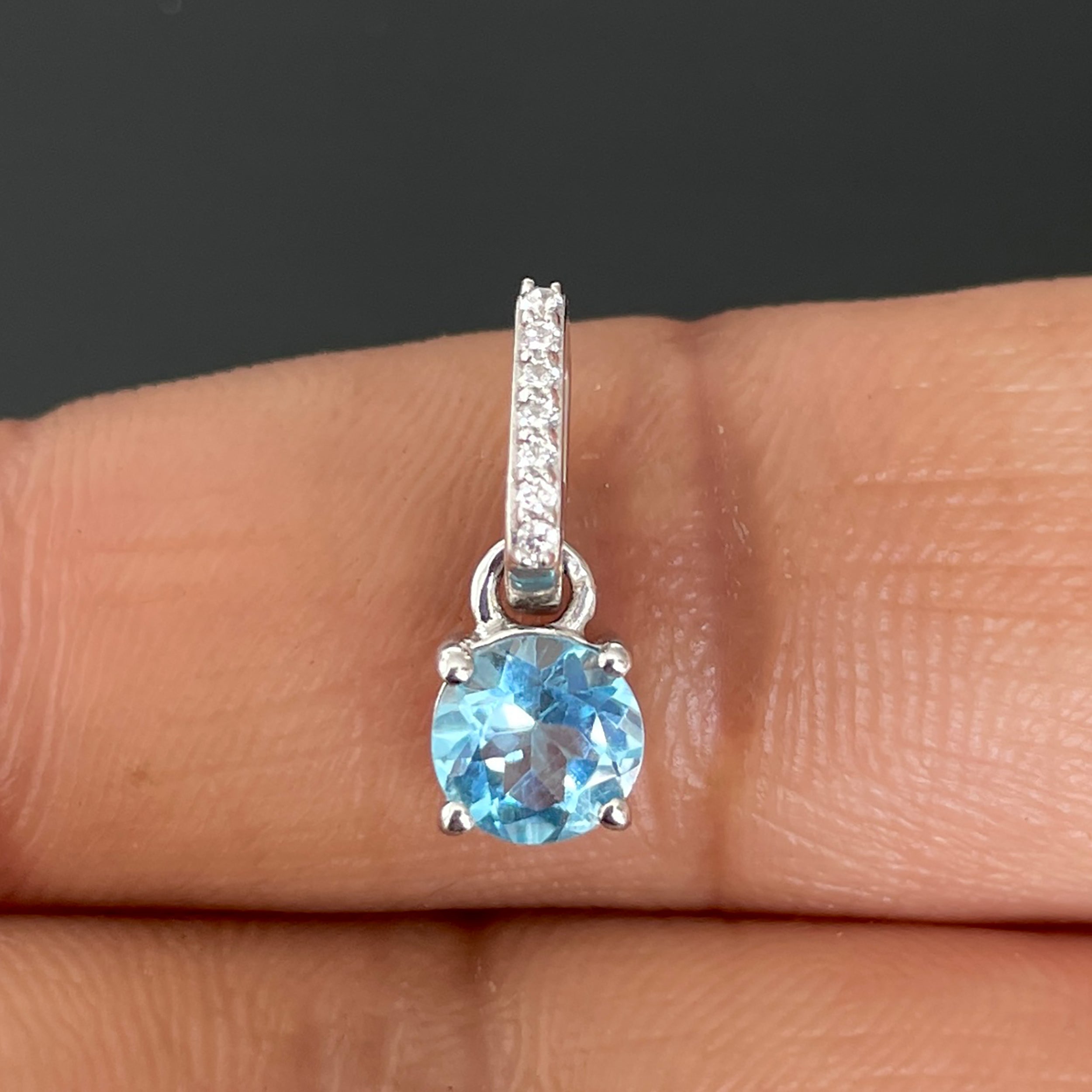 Swiss Blue Topaz Pendant-( SBTZ-SP-549 )