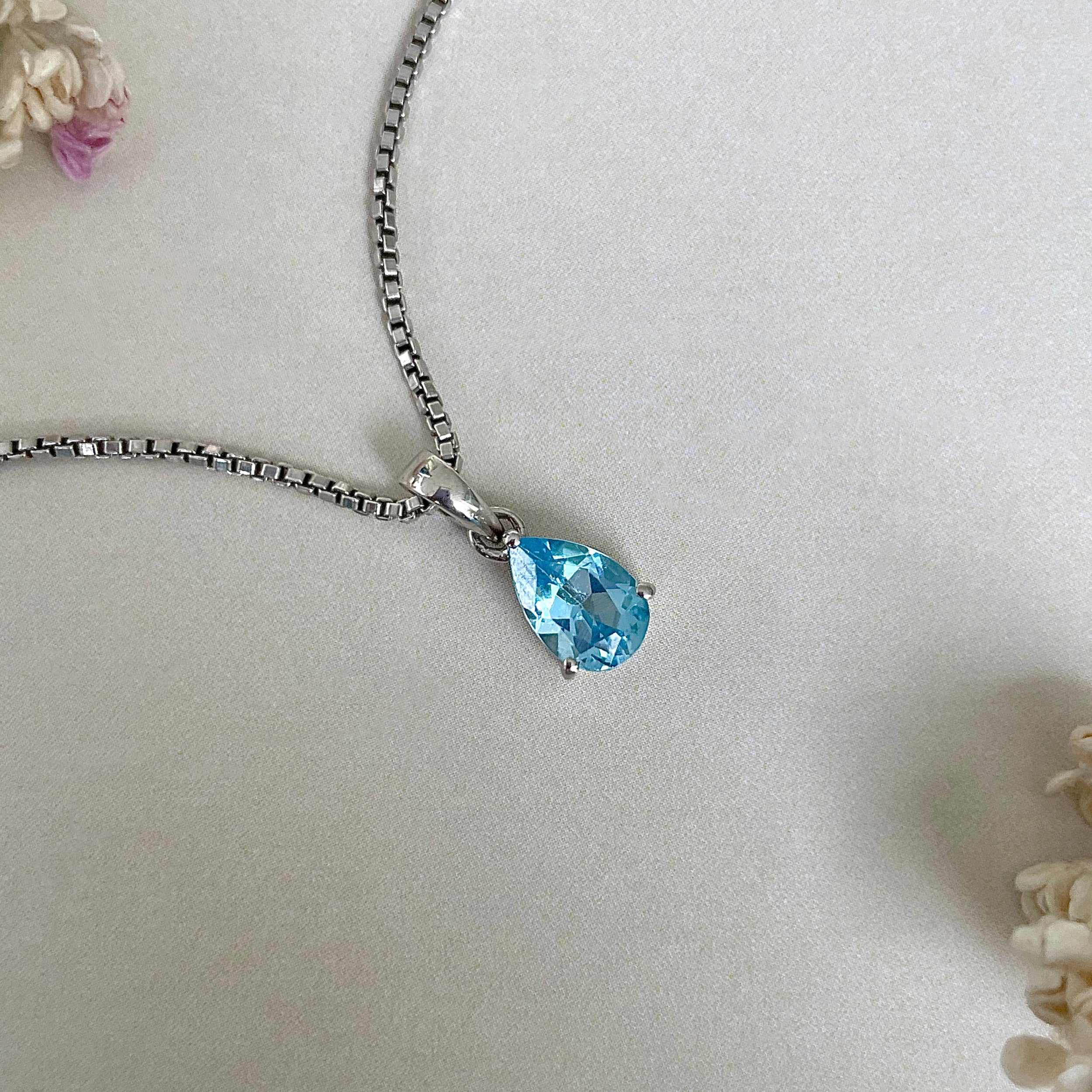 Swiss Blue Topaz Pendant-(SBTZ-SP-917.)