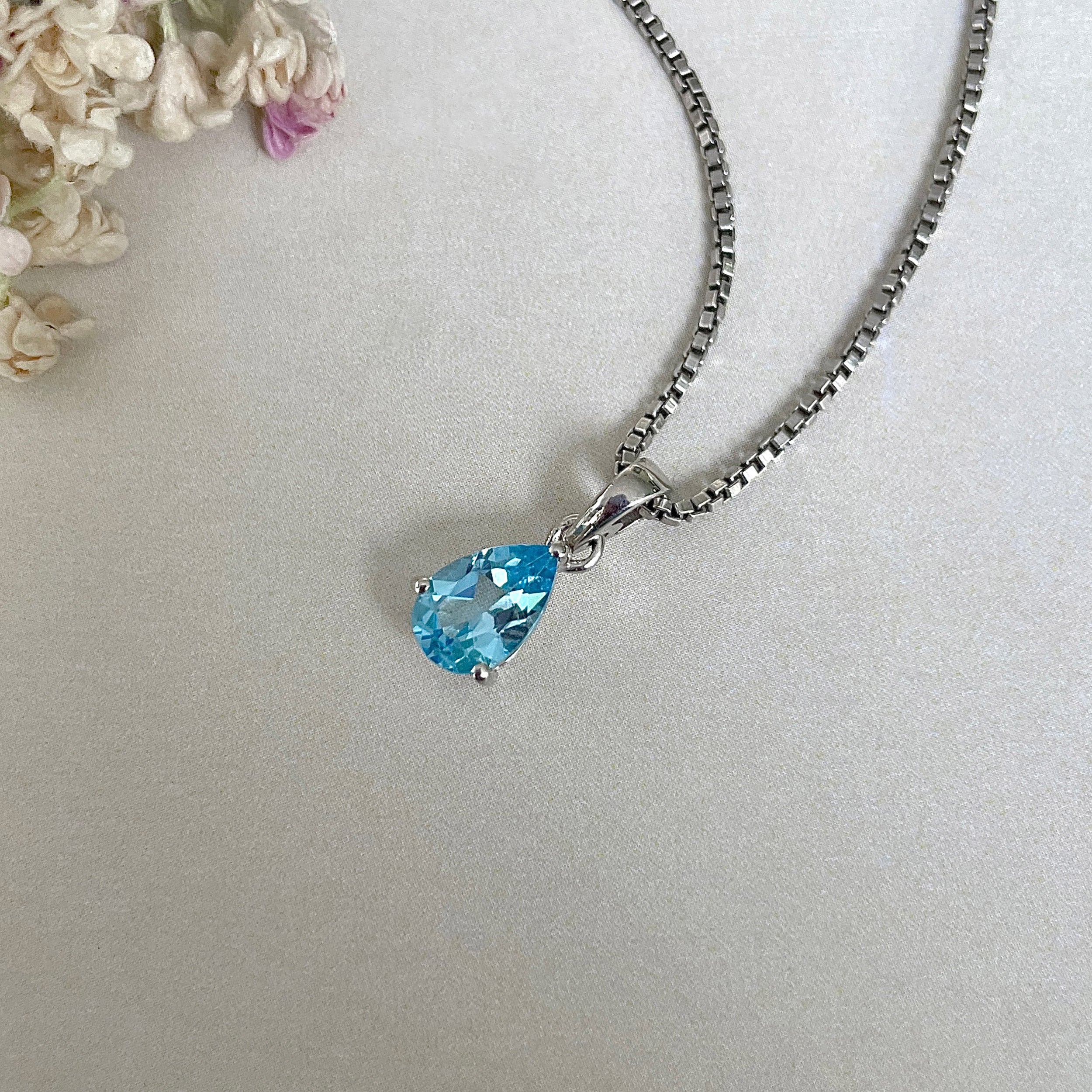 Swiss Blue Topaz Pendant-(SBTZ-SP-917.)