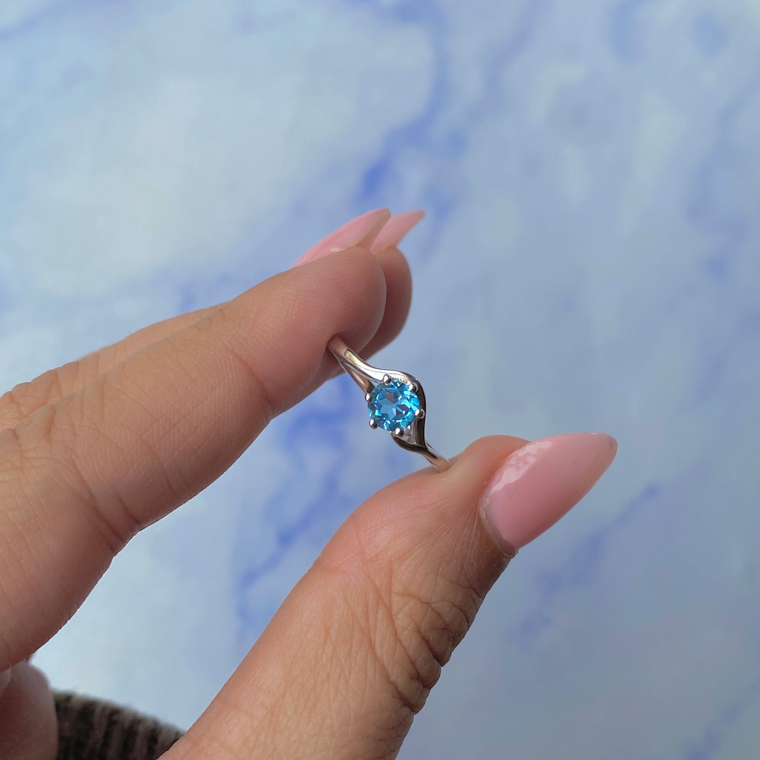 Swiss Blue Topaz Ring-(SBTZ-SR-04.)