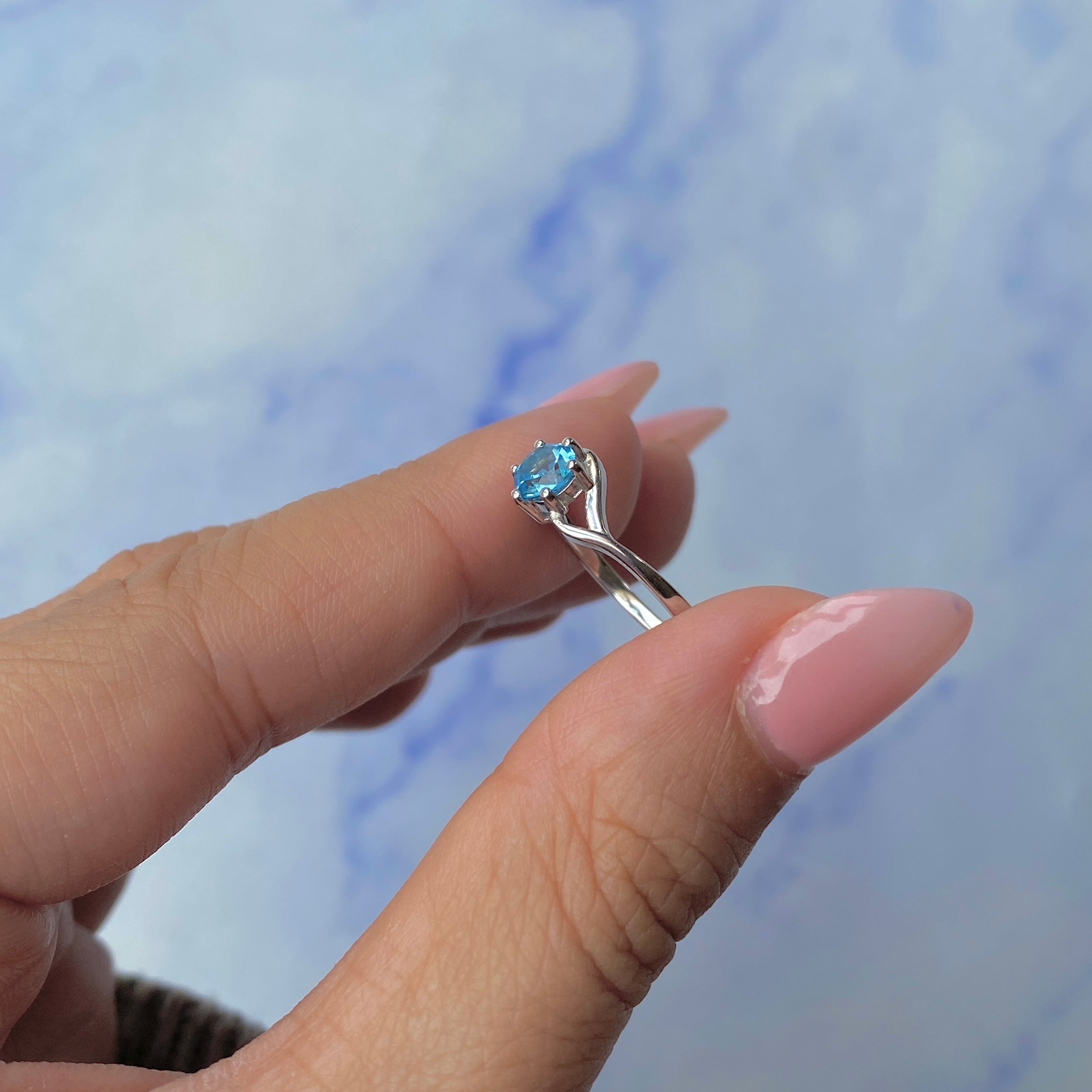 Swiss Blue Topaz Ring-(SBTZ-SR-04.)