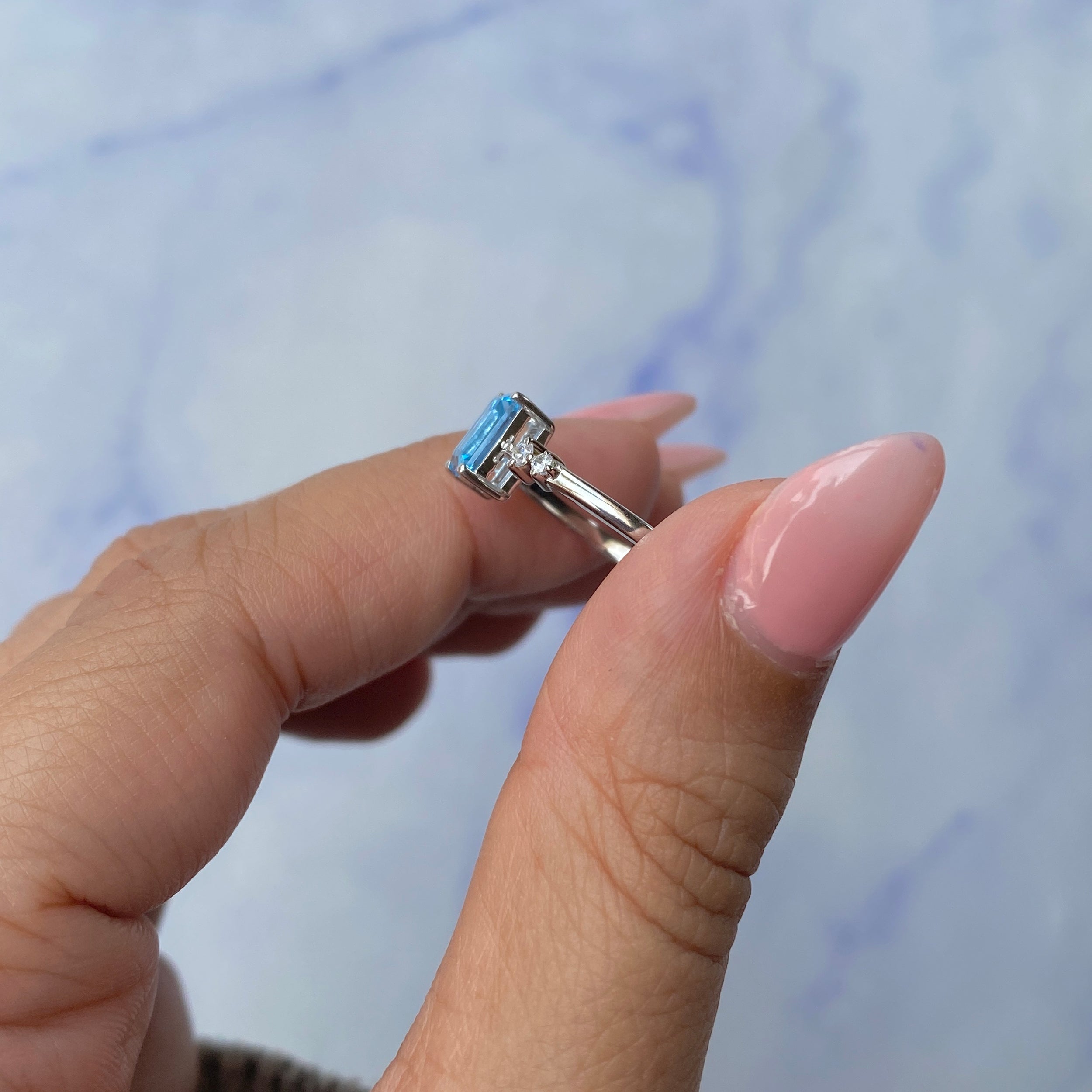 Swiss Blue Topaz Ring-(SBTZ-SR-2187.)