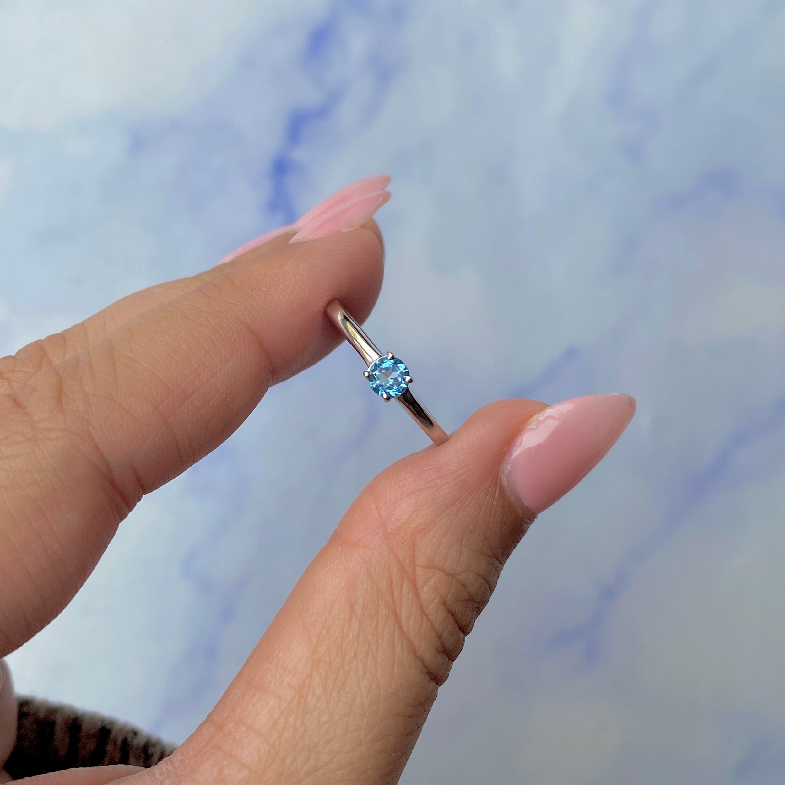 Swiss Blue Topaz Ring-(SBTZ-SR-235.)