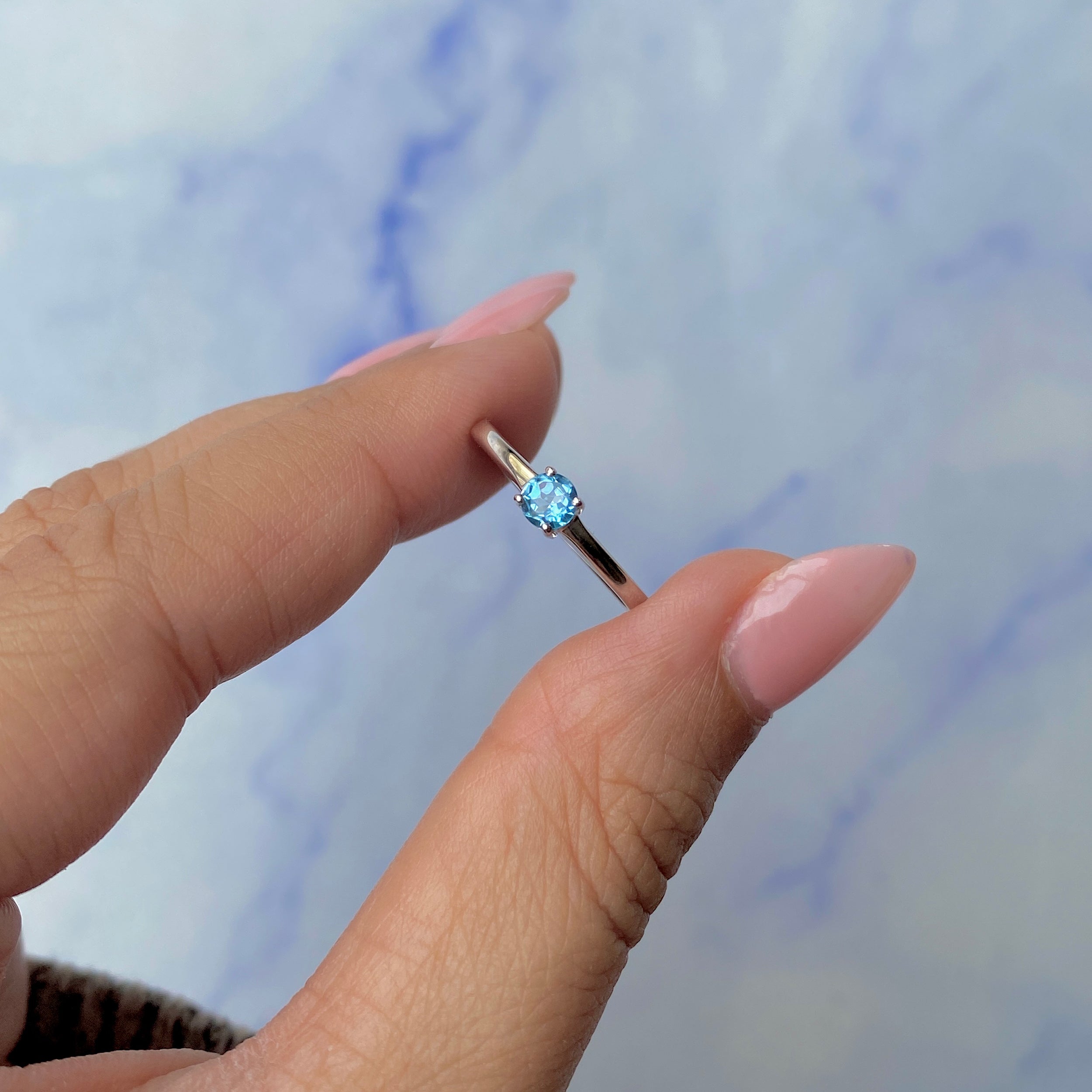 Swiss Blue Topaz Ring-(SBTZ-SR-235.)