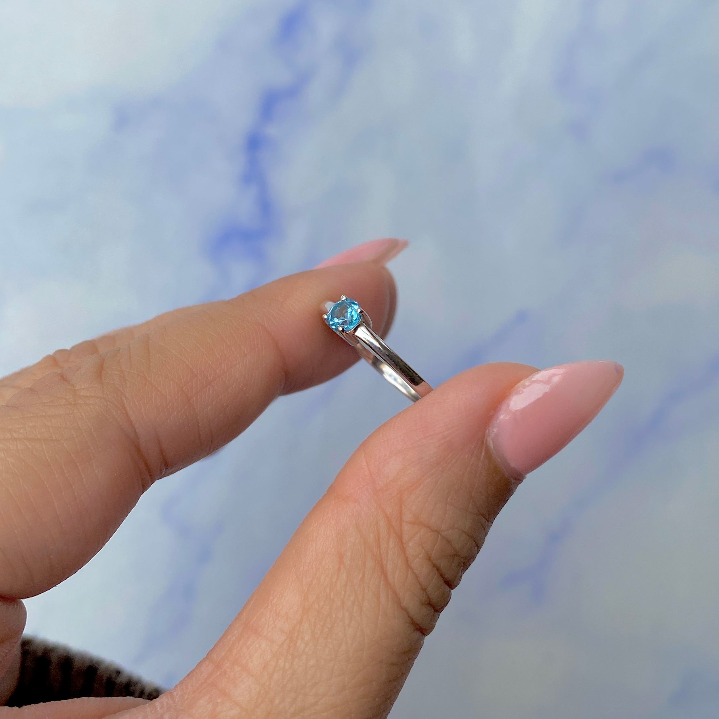 Swiss Blue Topaz Ring-(SBTZ-SR-235.)