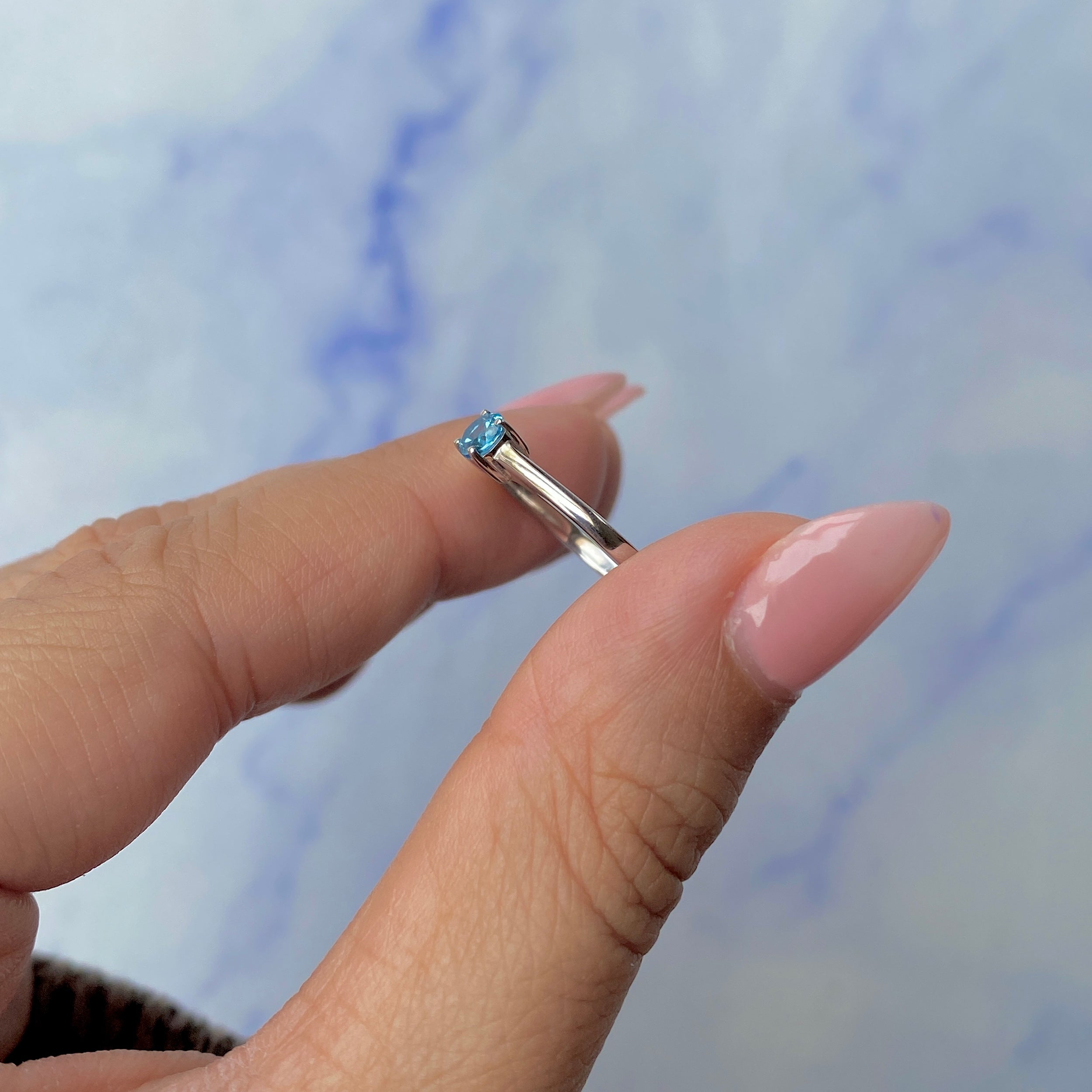 Swiss Blue Topaz Ring-(SBTZ-SR-235.)