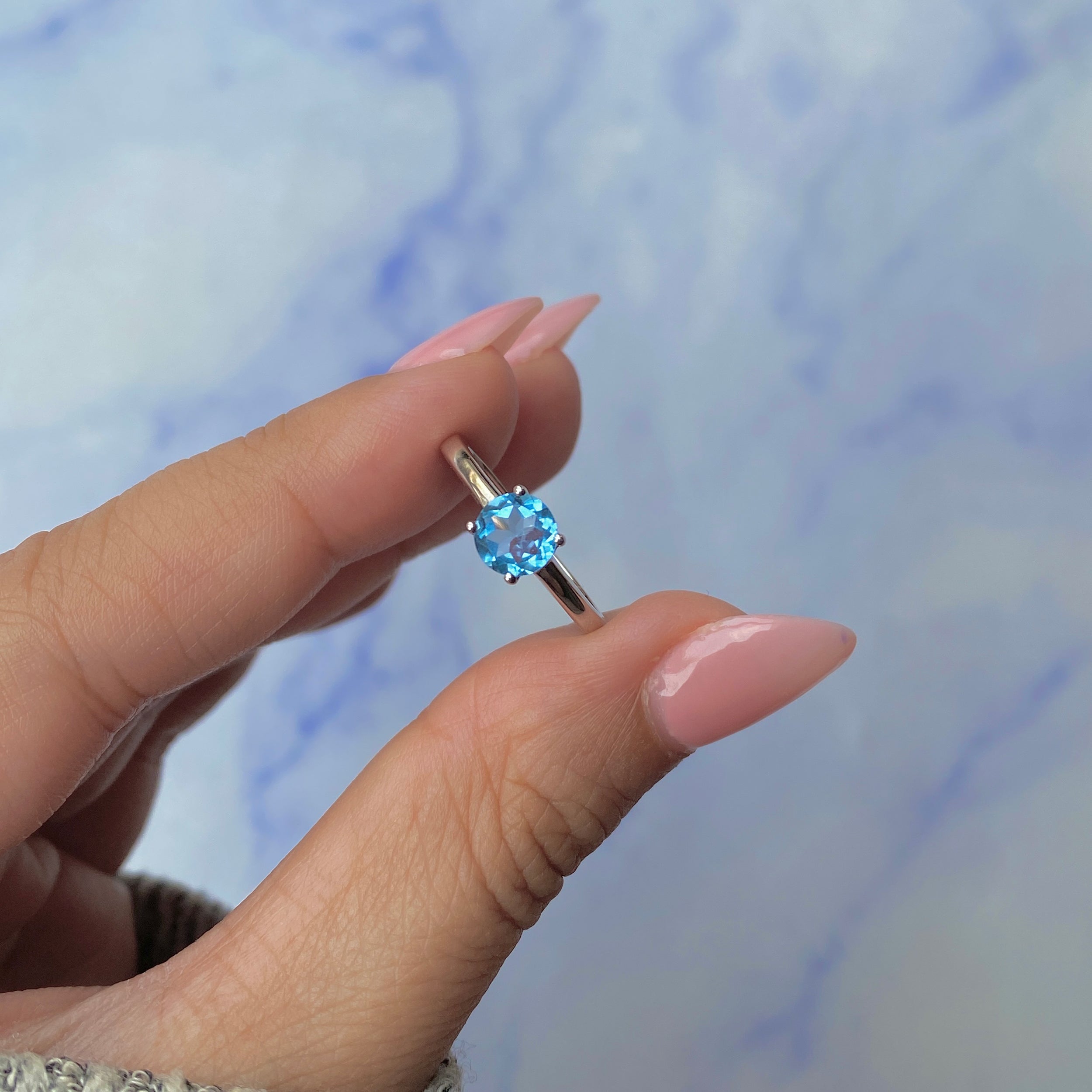 Swiss Blue Topaz Ring-(SBTZ-SR-236.)