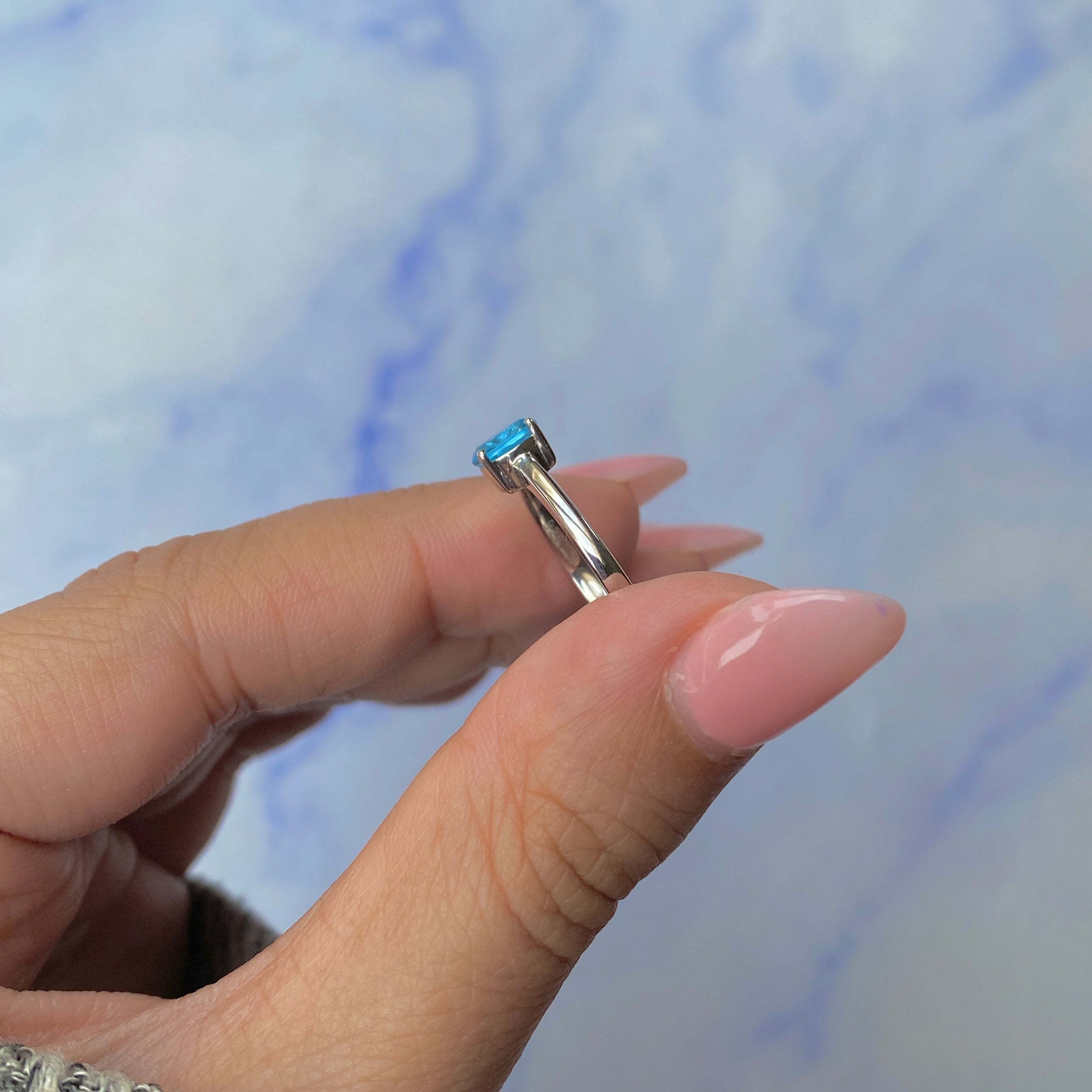 Swiss Blue Topaz Ring-(SBTZ-SR-236.)