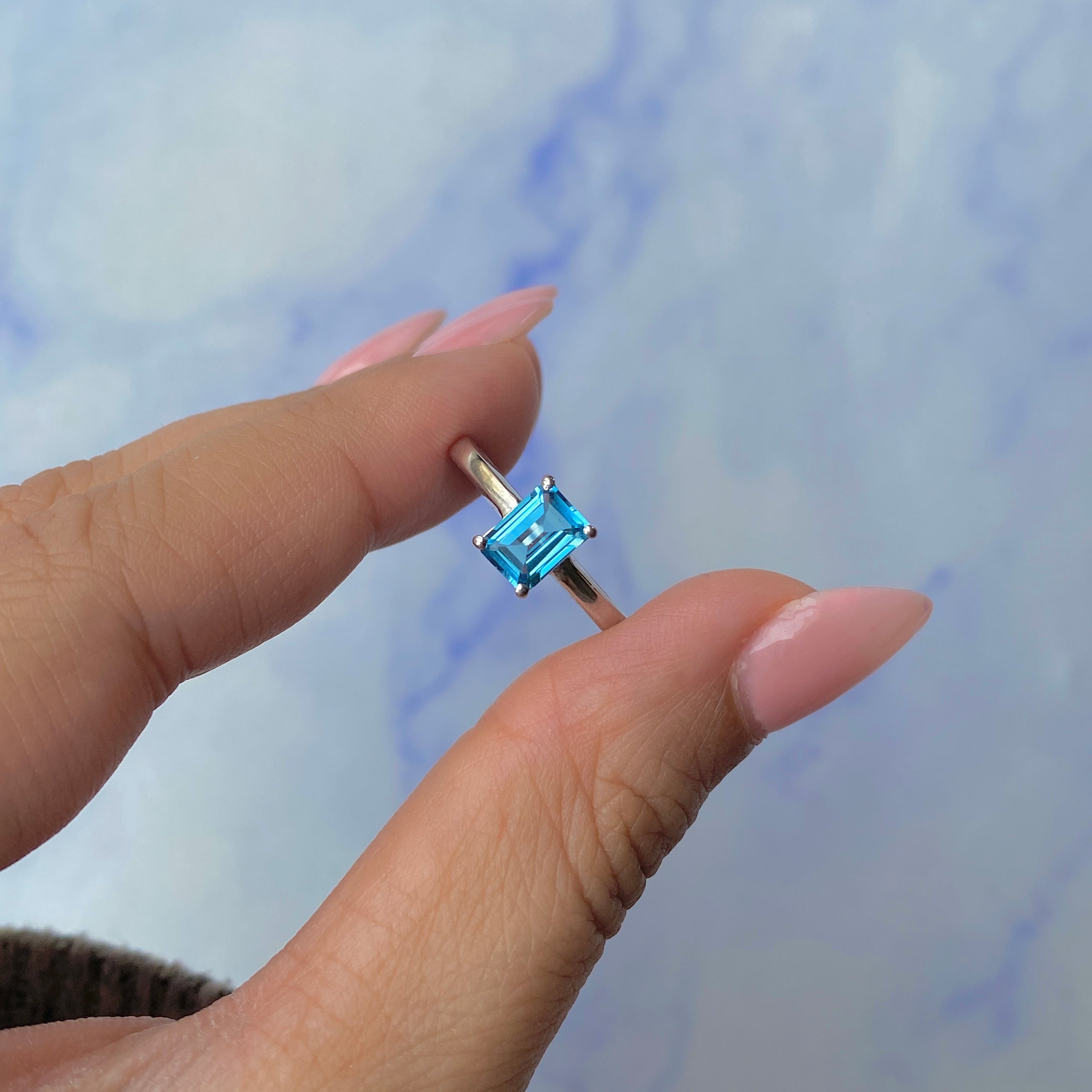 Swiss Blue Topaz Ring-(SBTZ-SR-241.)