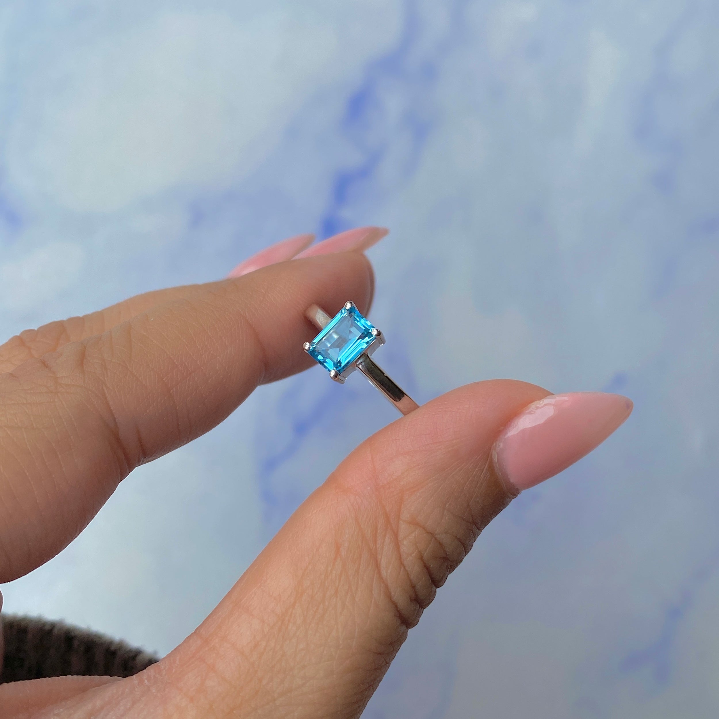 Swiss Blue Topaz Ring-(SBTZ-SR-241.)