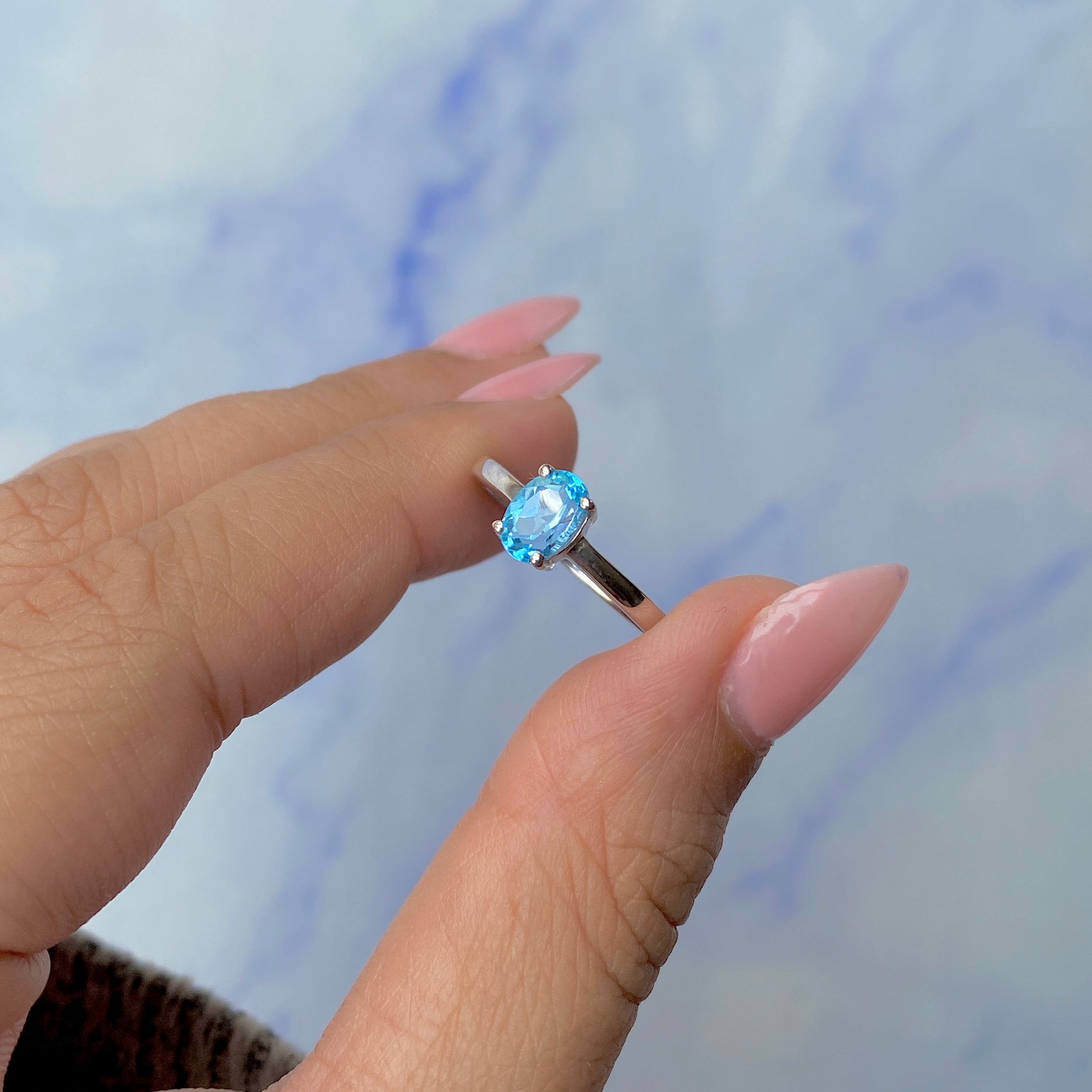 Swiss Blue Topaz Ring-(SBTZ-SR-242.)