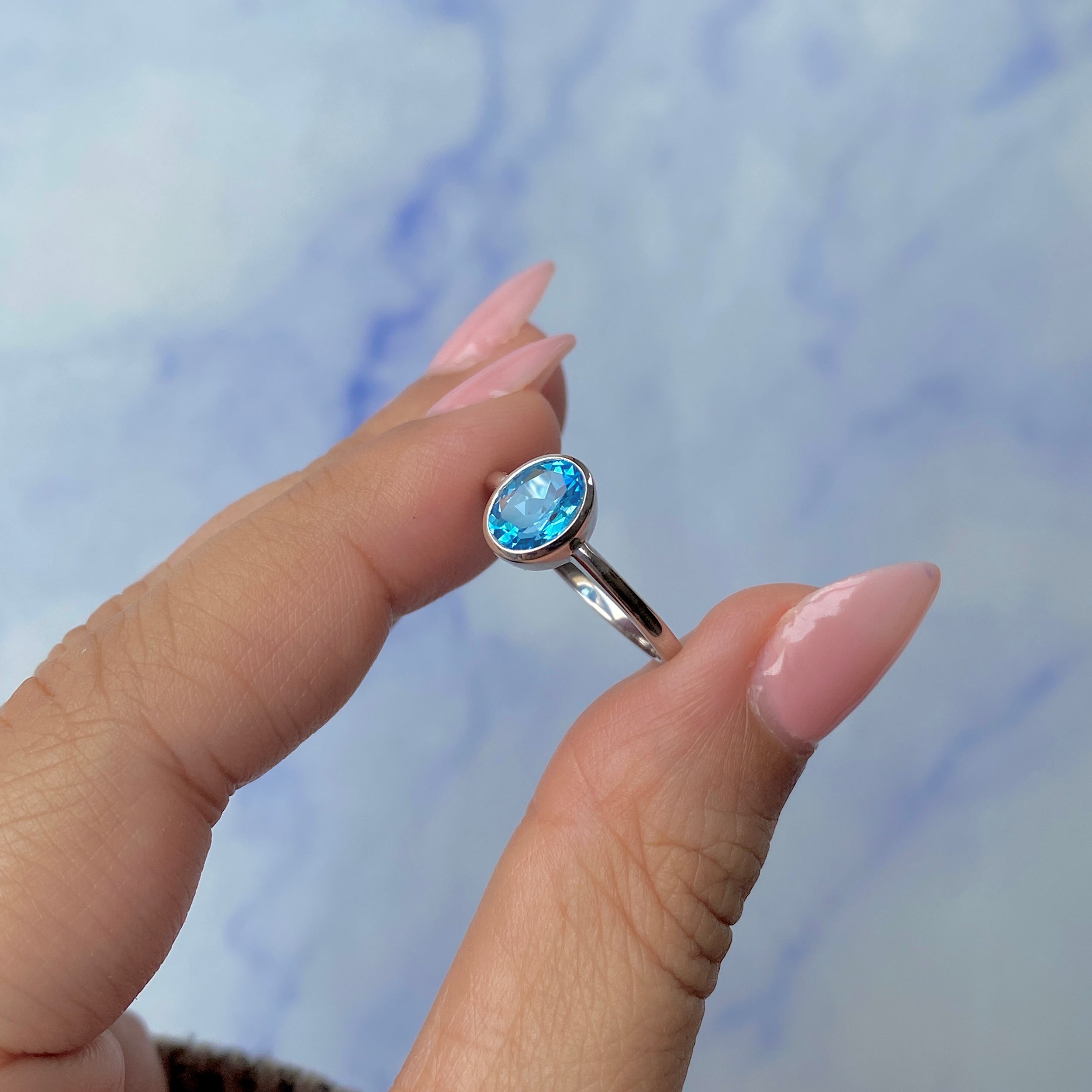Swiss Blue Topaz Ring-(SBTZ-SR-248.)